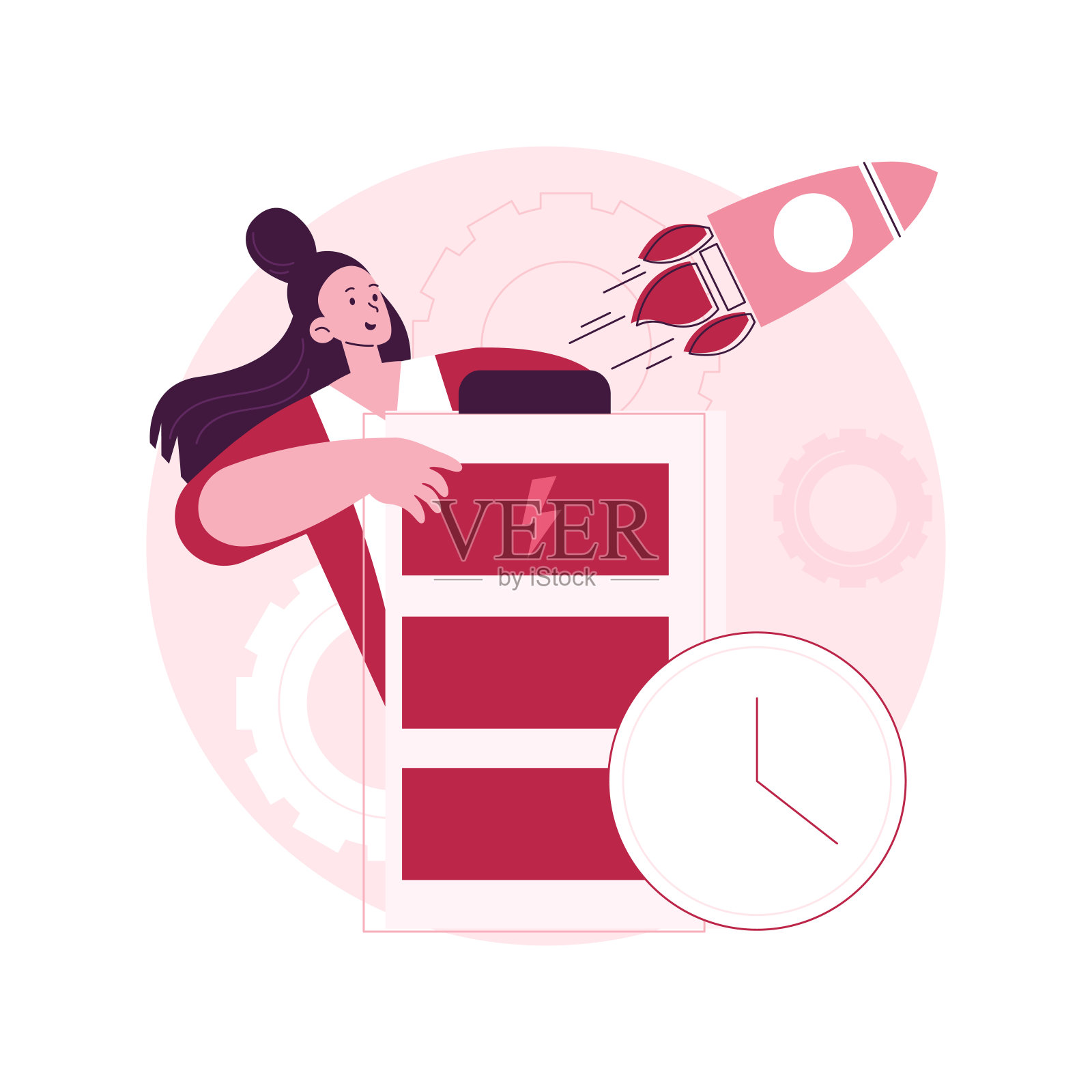 快速充电技术抽象概念矢量插图。插画图片素材