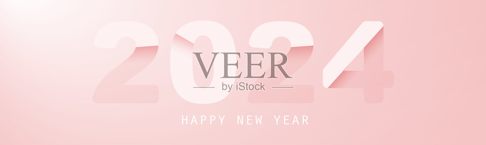 横向新年横幅- 2024插画图片素材