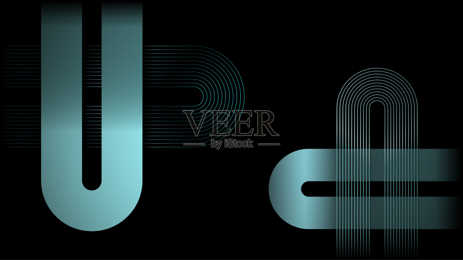 抽象的背景与曲线和波浪。插画图片素材