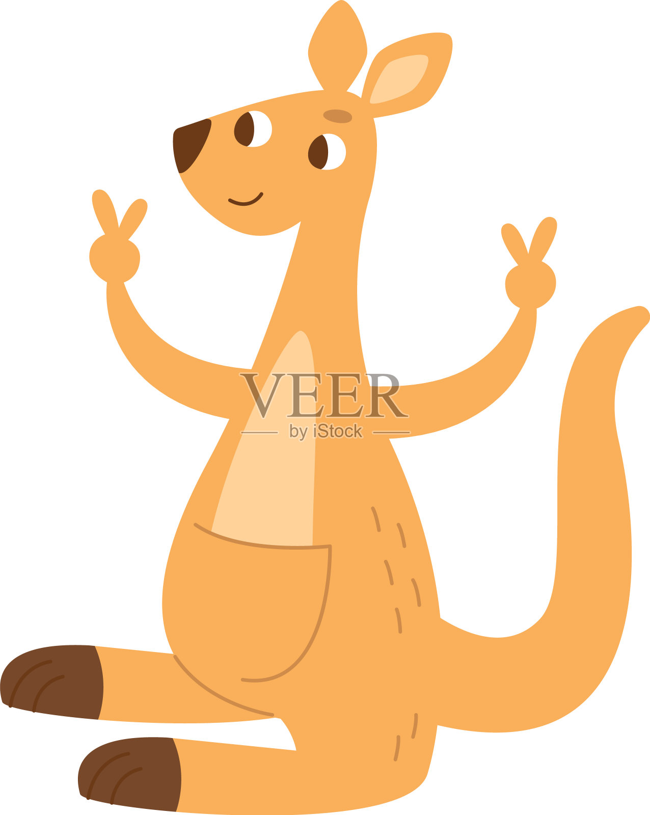 597年_elements_funny_kangaroo_characters_set插画图片素材