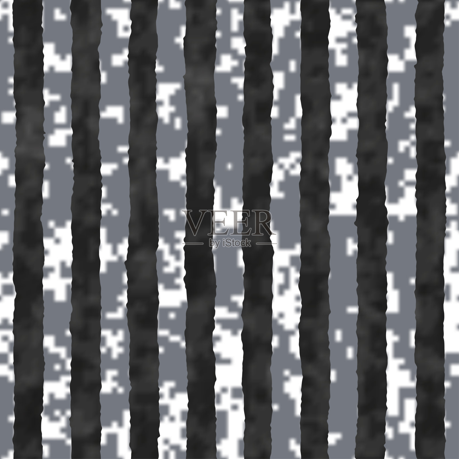 单色水彩和像素斑驳条纹图案插画图片素材