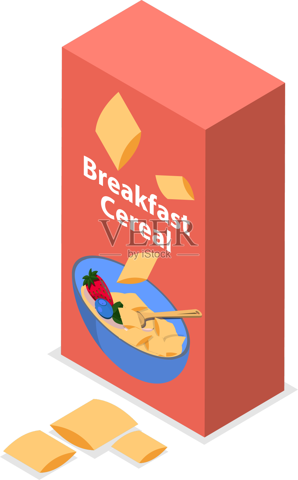 三维等距平面早餐麦片设计元素图片