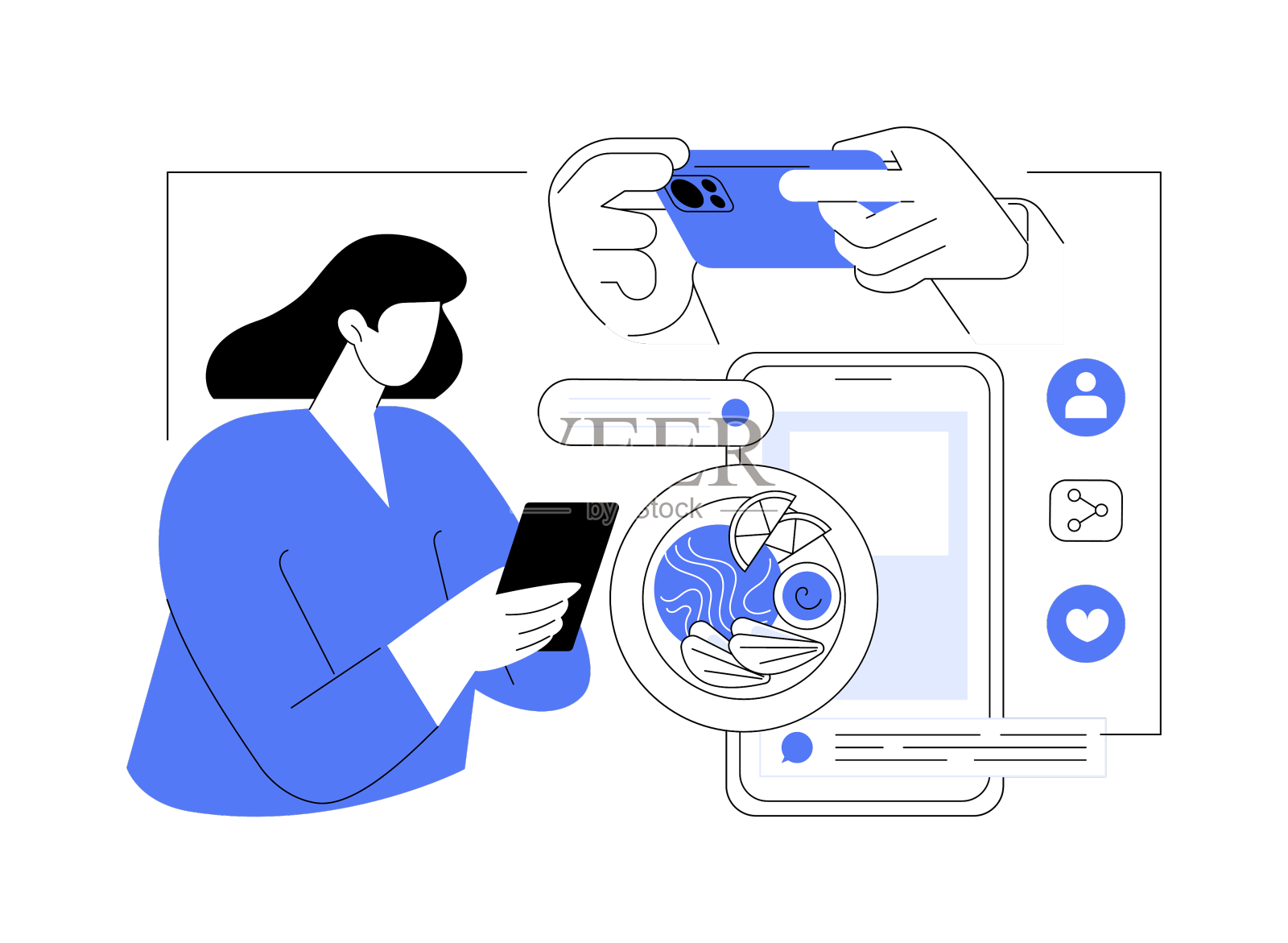 内容营销孤立漫画设计元素图片