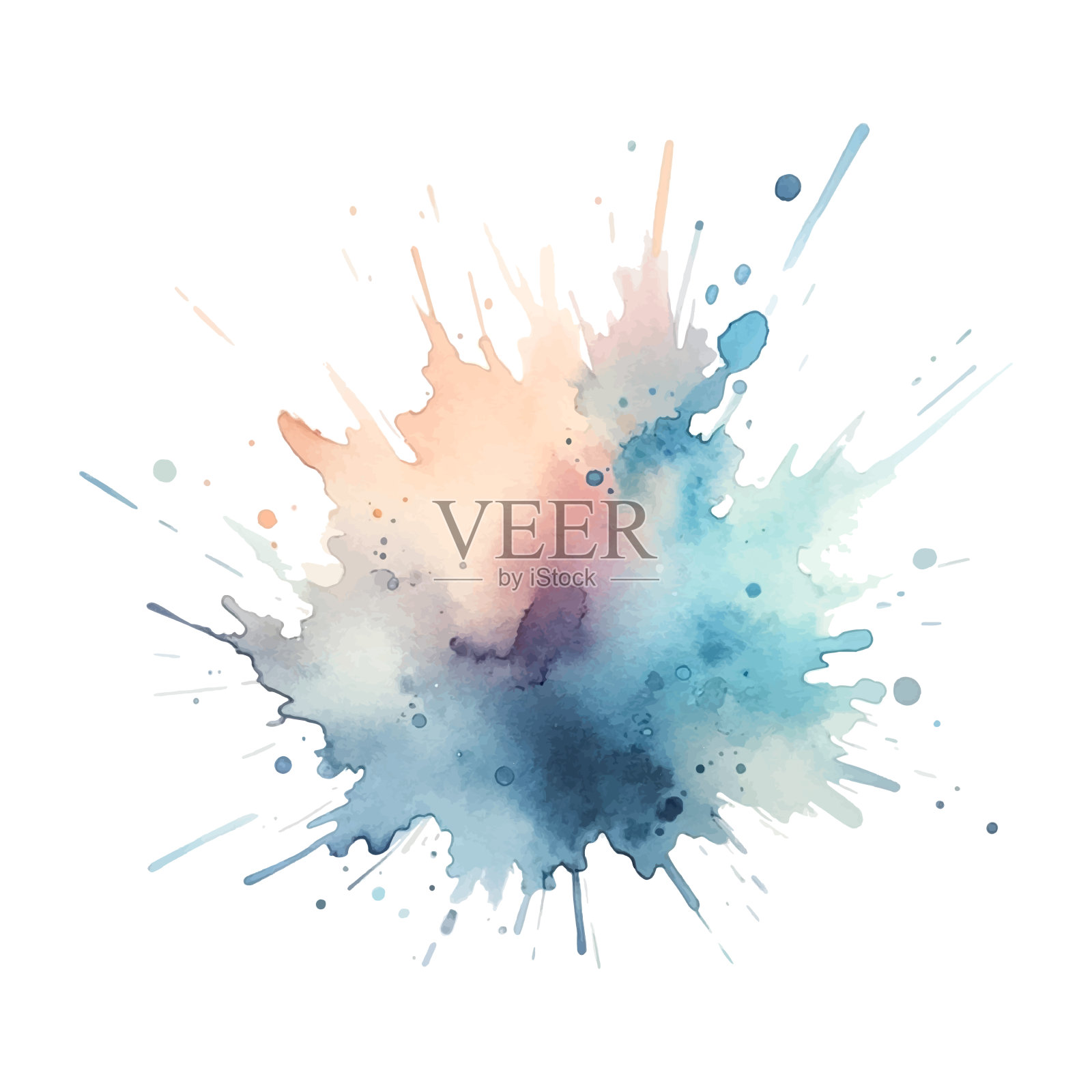 手绘水彩飞溅污渍刷插画图片素材