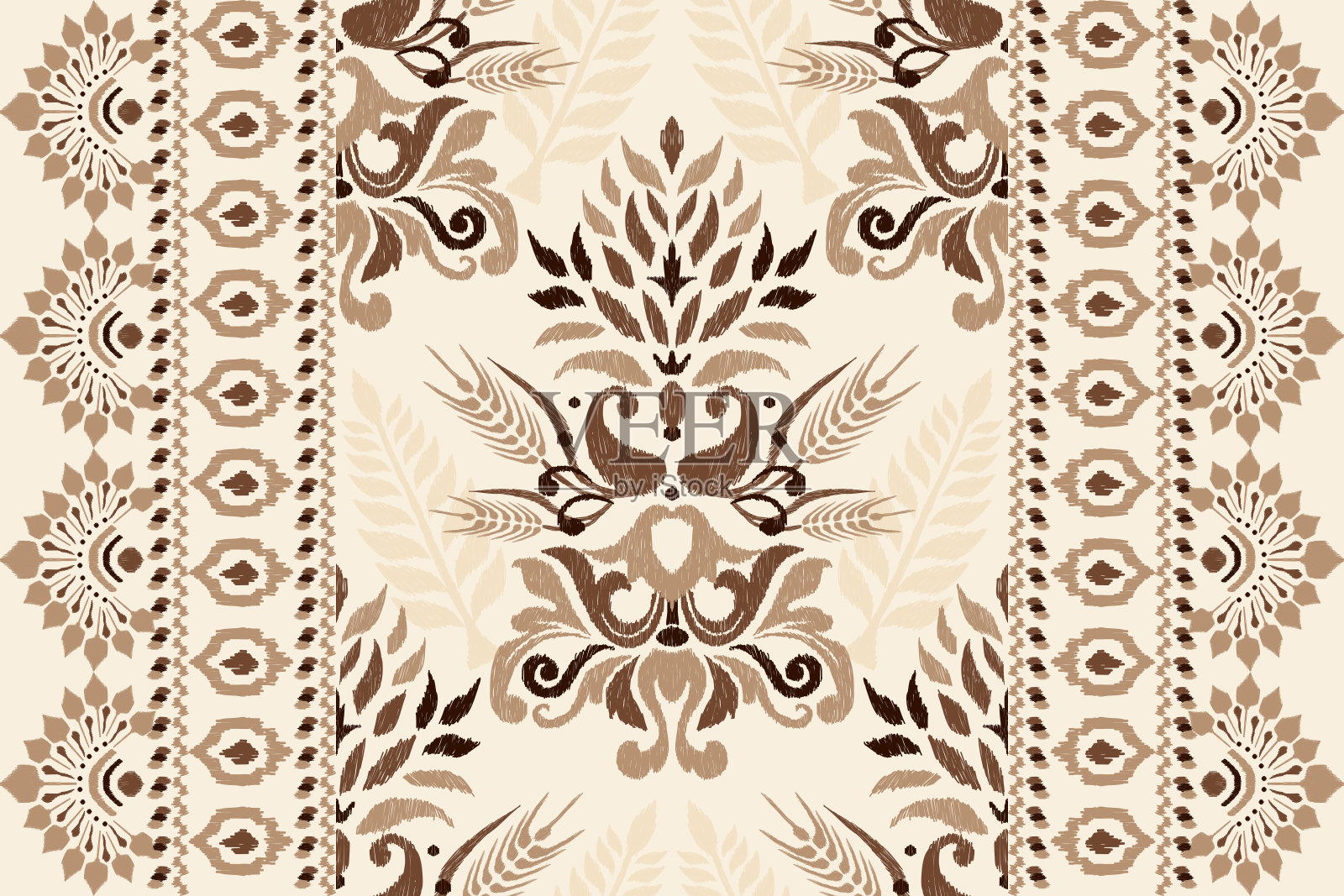 锦缎印花佩斯利花纹插画图片素材