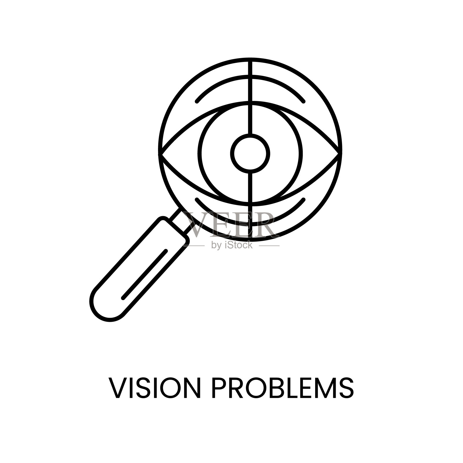 残疾人，视力问题，失明和低视力线图标矢量插画图片素材