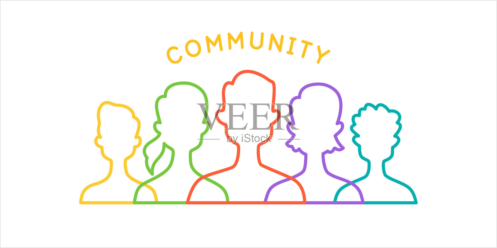 一个人有条件的形象。这幅插图描绘了一群有兴趣的人。插画图片素材