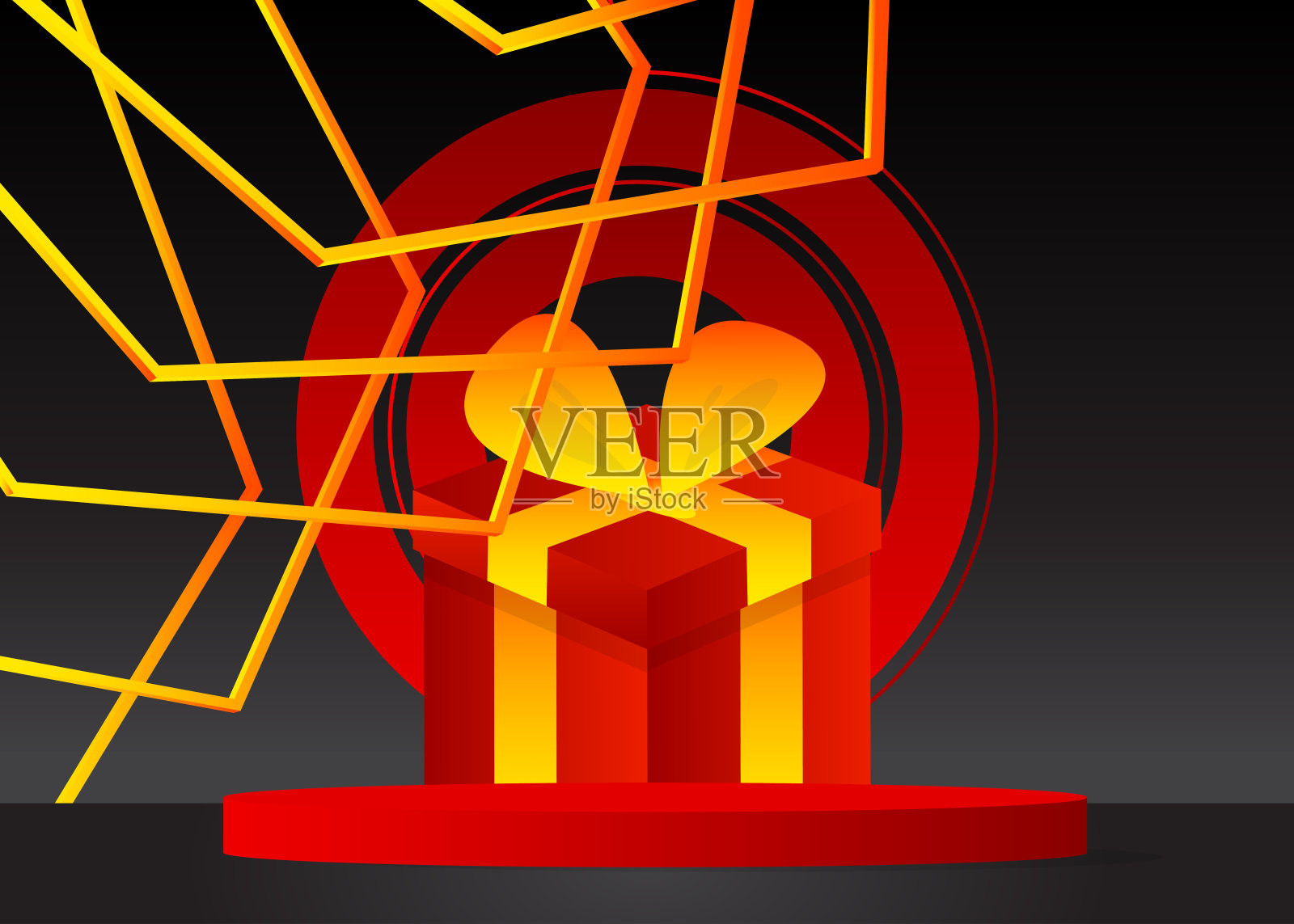 实物模型产品展示与礼盒。矢量假日圆柱基座基座基座。圣诞舞台展示。最小几何形式。插画图片素材