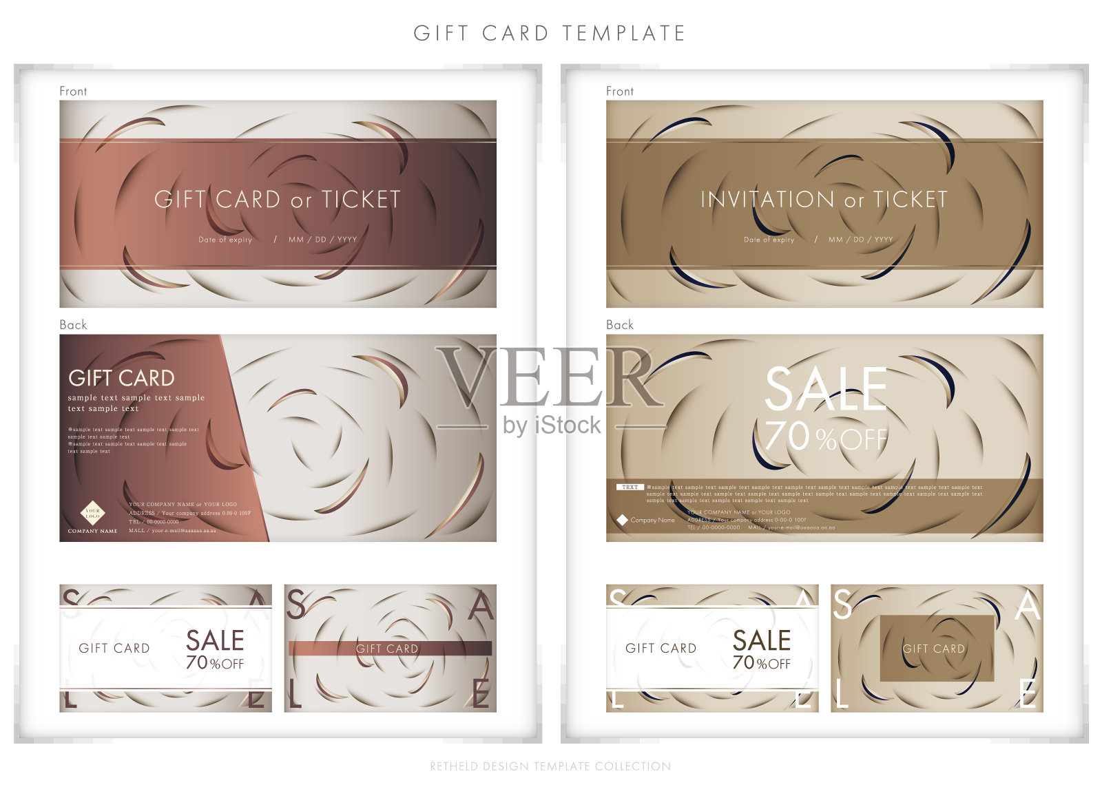 礼品卡、请柬设计模板74插画图片素材