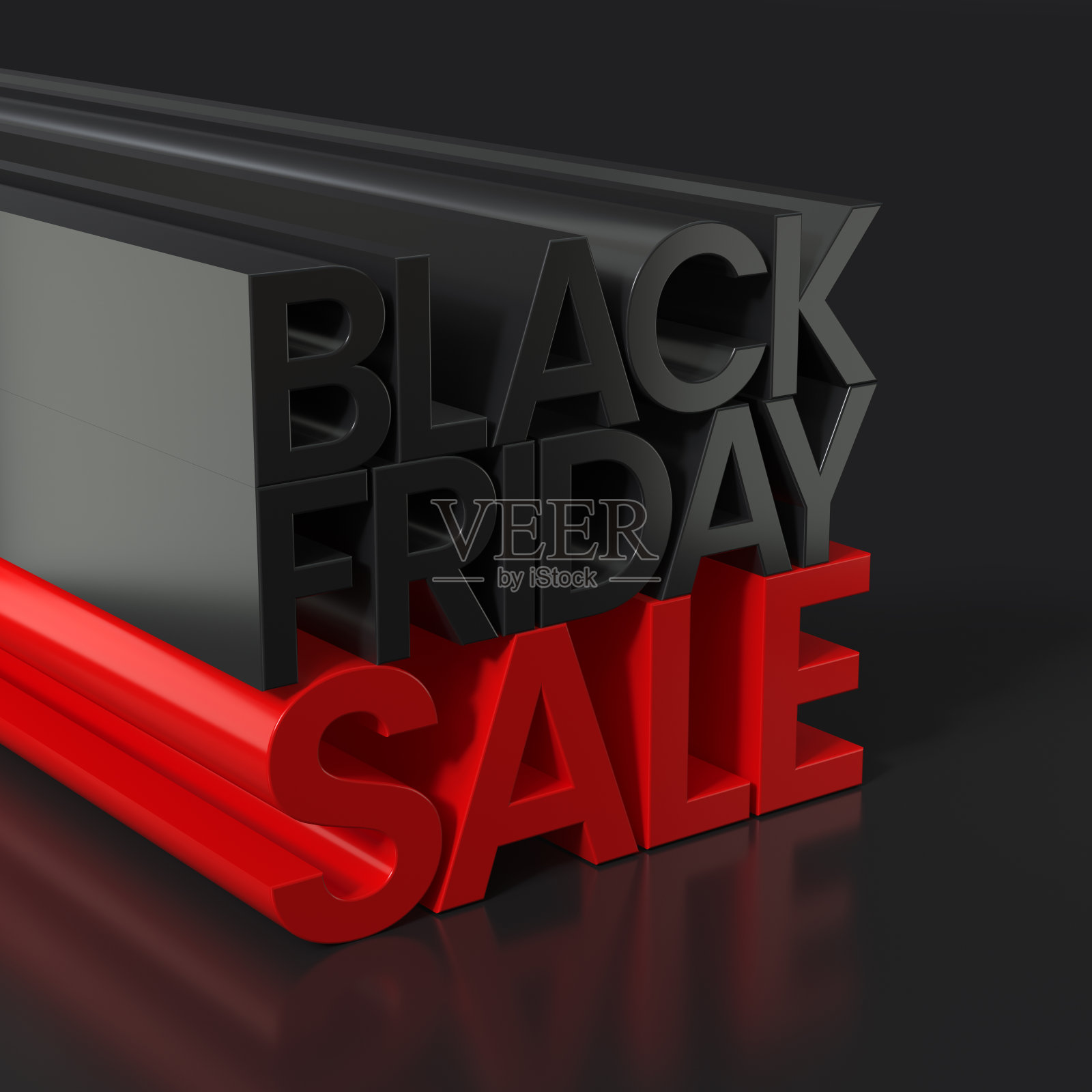 黑色星期五销售文字黑色背景。3d渲染照片摄影图片