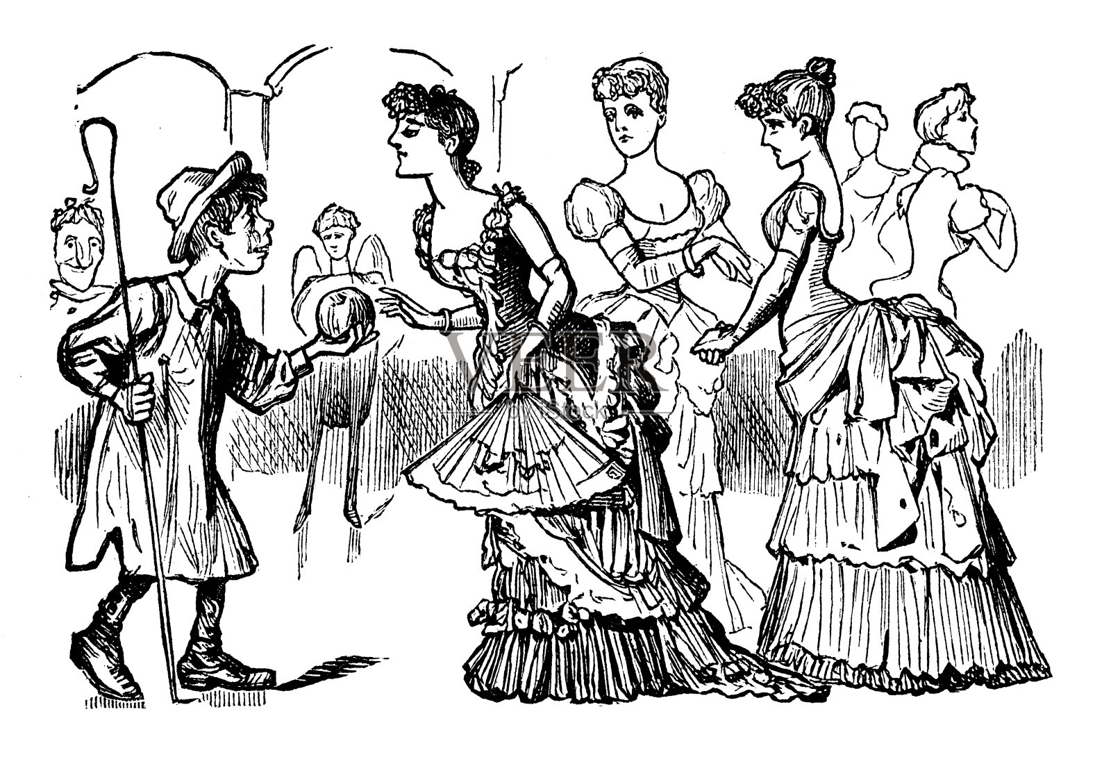 英国讽刺漫画插画图片素材