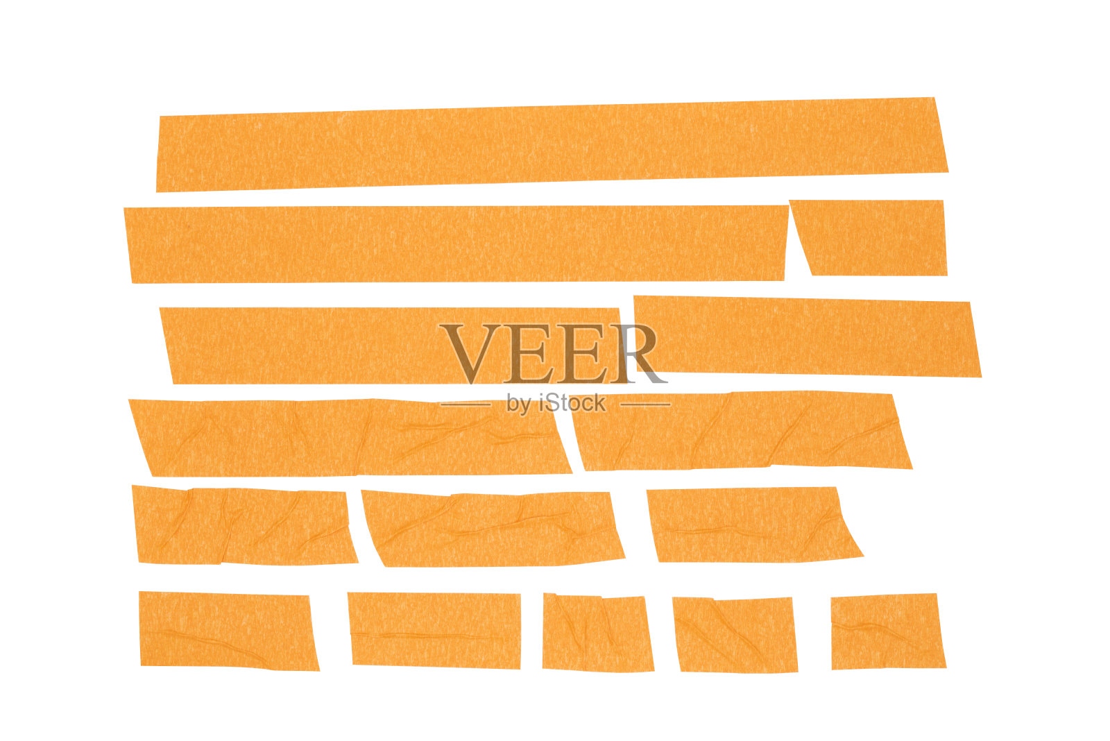 白色背景上的橙色纸带材料照片摄影图片