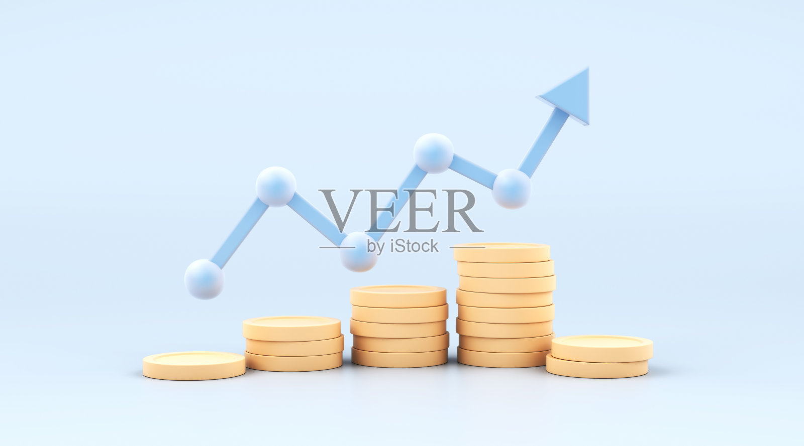 硬币向上箭头，投资，赚钱，堆栈股票照片照片摄影图片