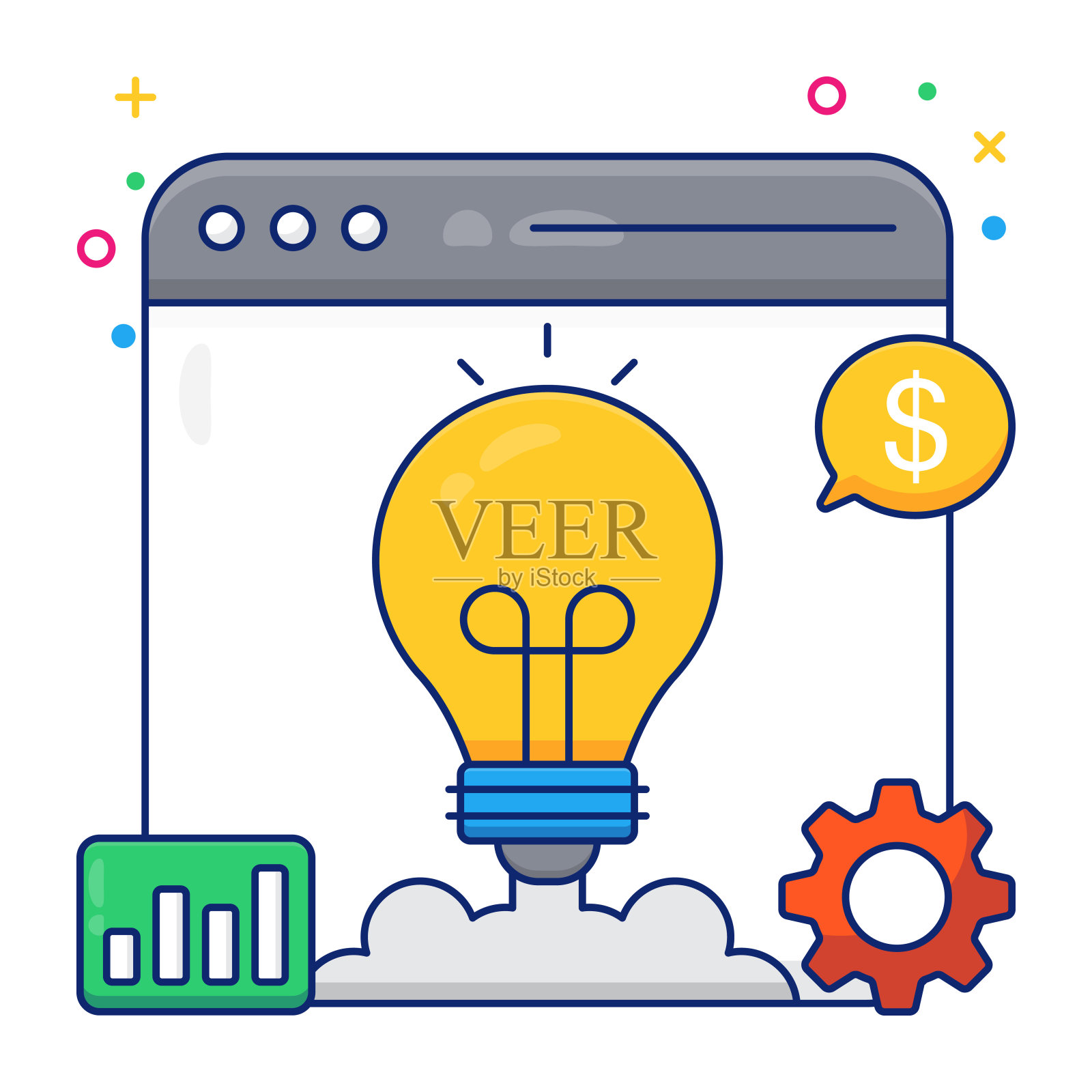 在线创意的潮流设计图标插画图片素材