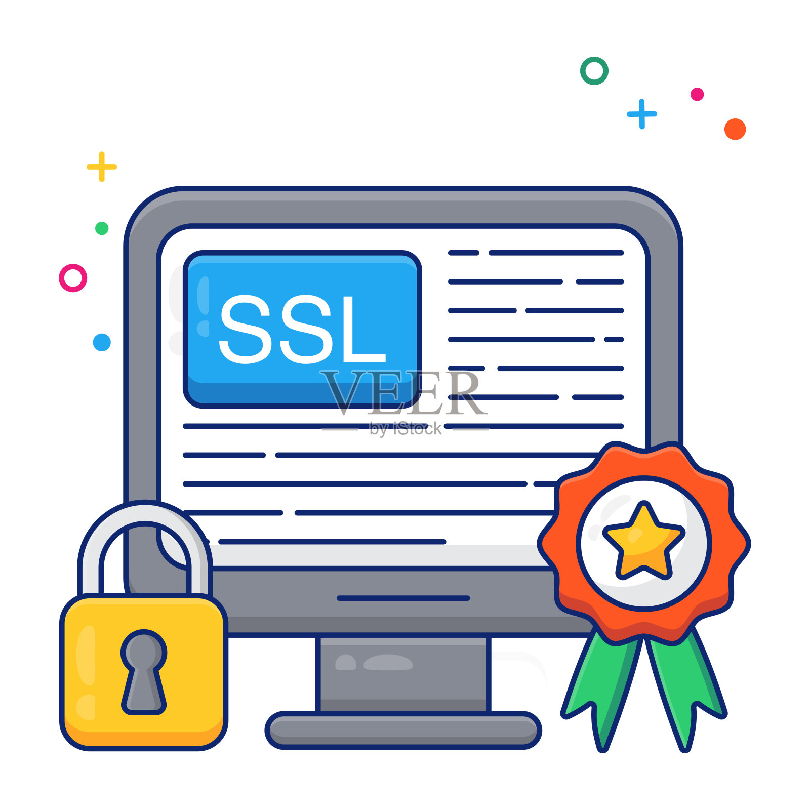 ssl调制解调器设计图标插画图片素材