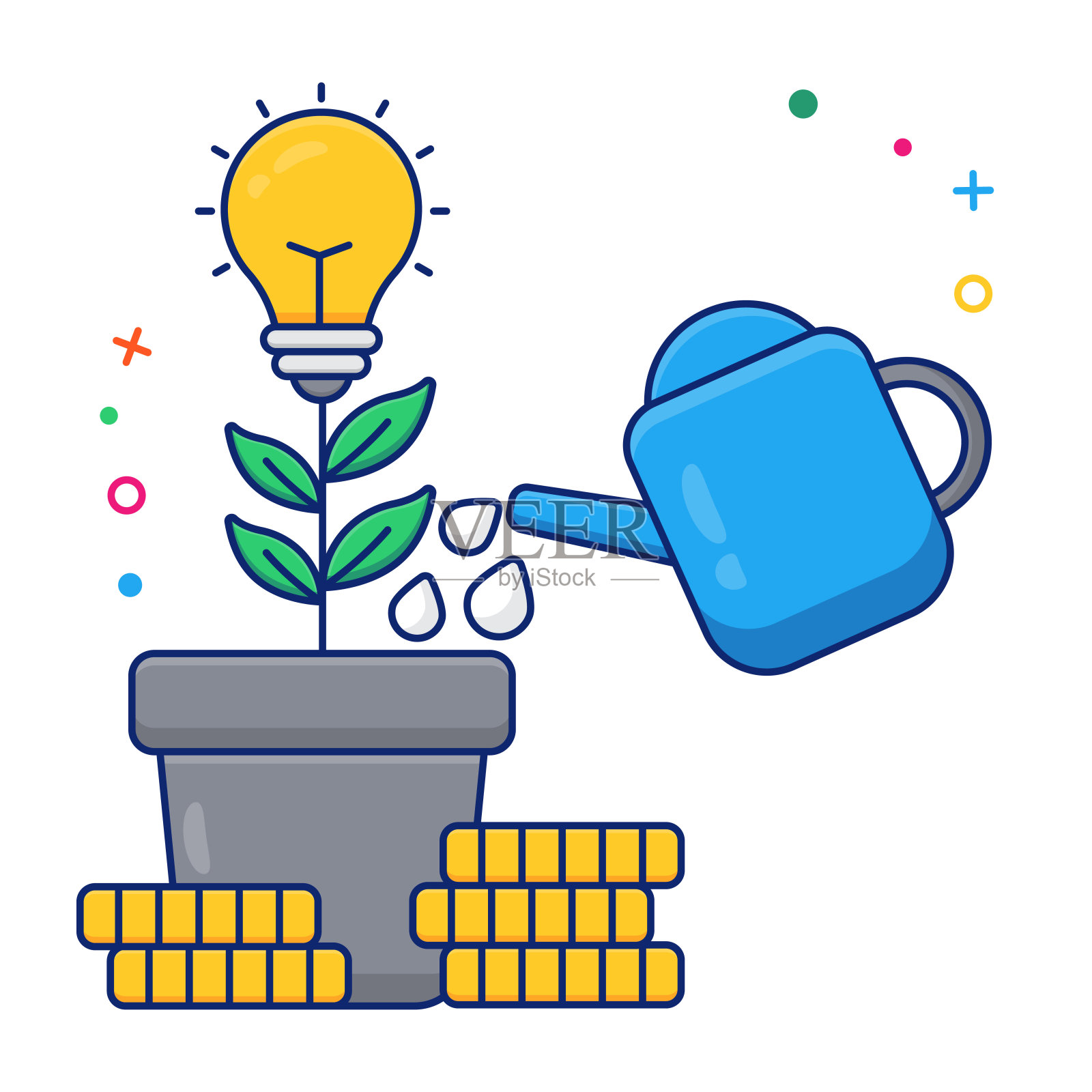 创意增长的独特设计图标插画图片素材