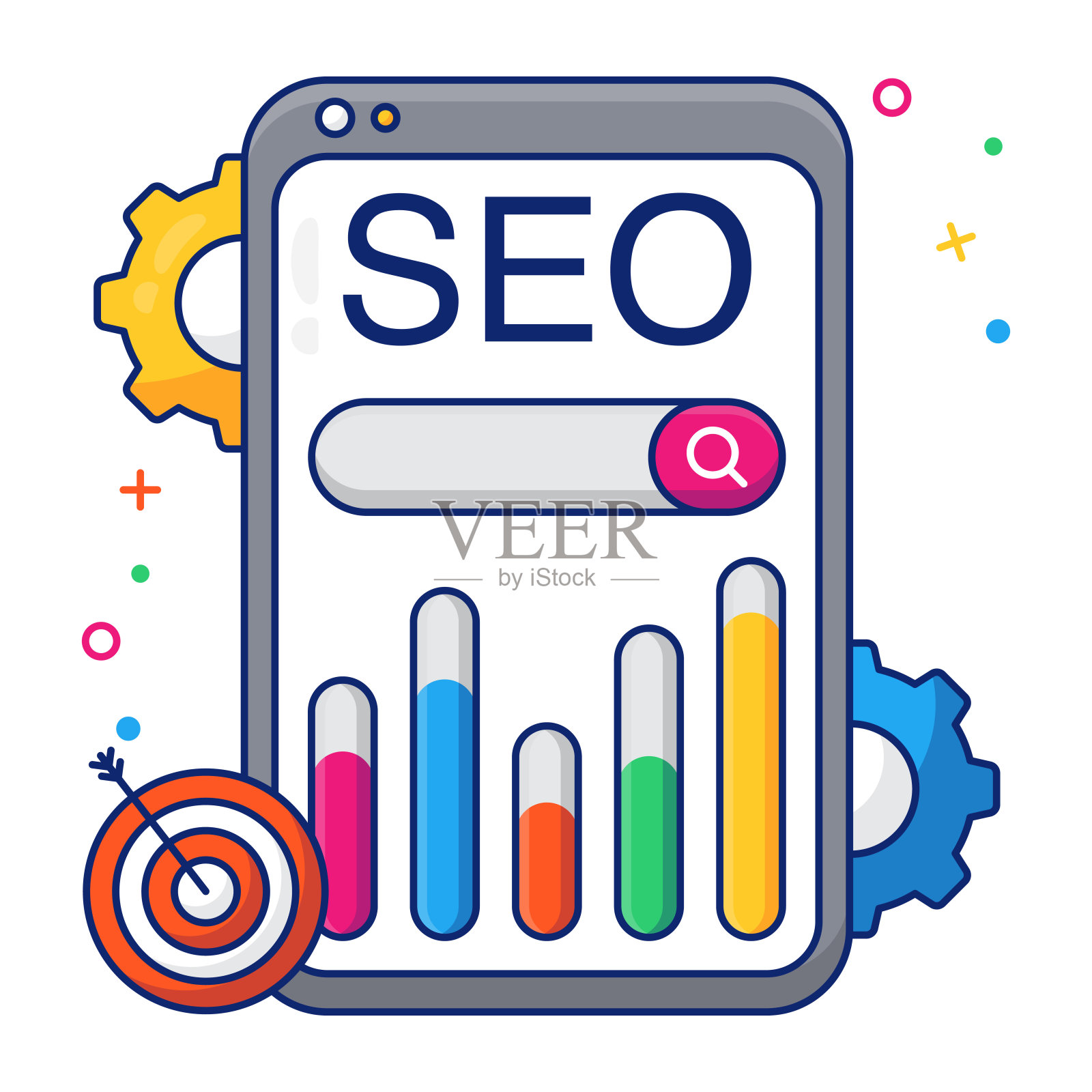 seo分析的现代设计图标插画图片素材