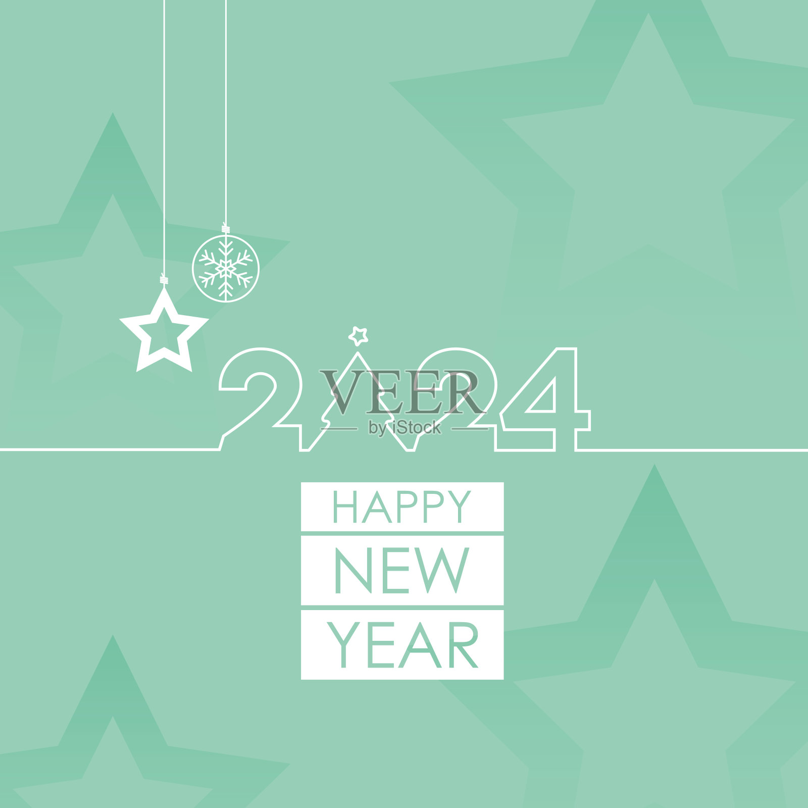 2024. 新年快乐。抽象数字上的背景矢量插图。节日横幅设计贺卡，邀请，日历等矢量股票插图插画图片素材