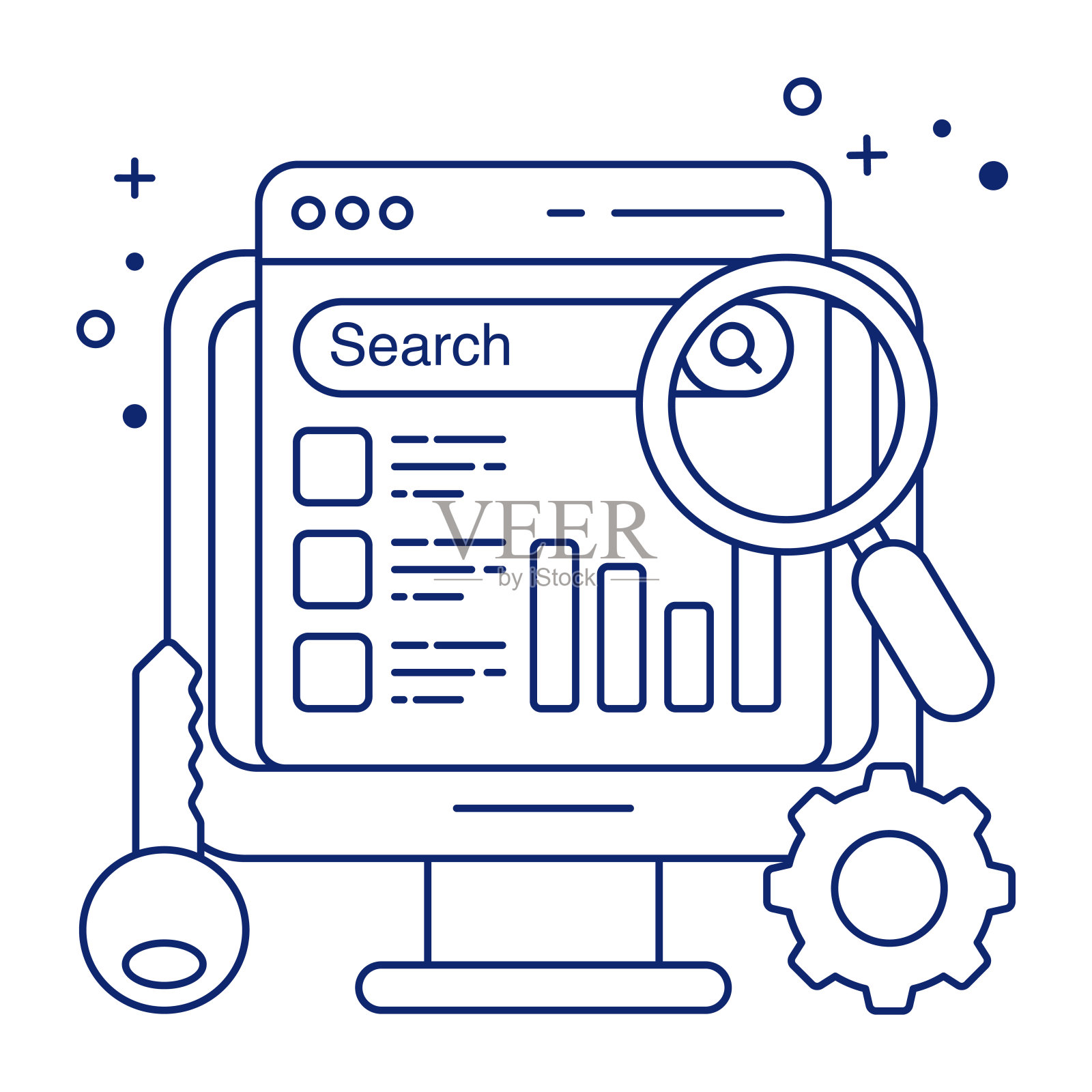 一个图标设计的图标关键词研究插画图片素材