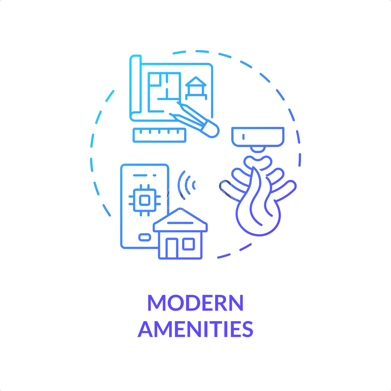 2d细线渐变图标现代设施设计元素图片