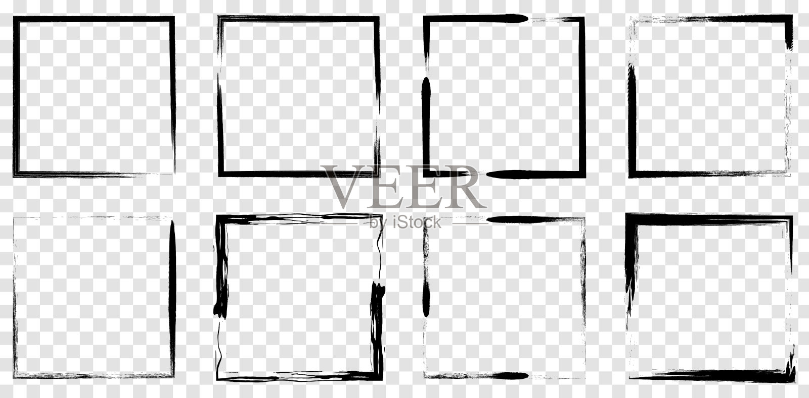 一套垃圾框架边界插画图片素材