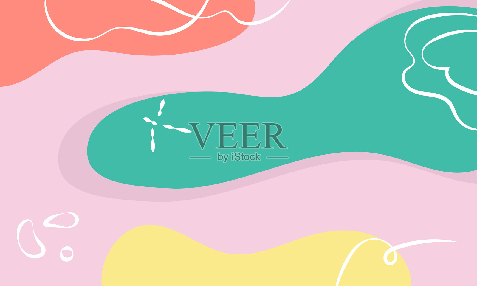 平面抽象手绘形状线条背景插画图片素材