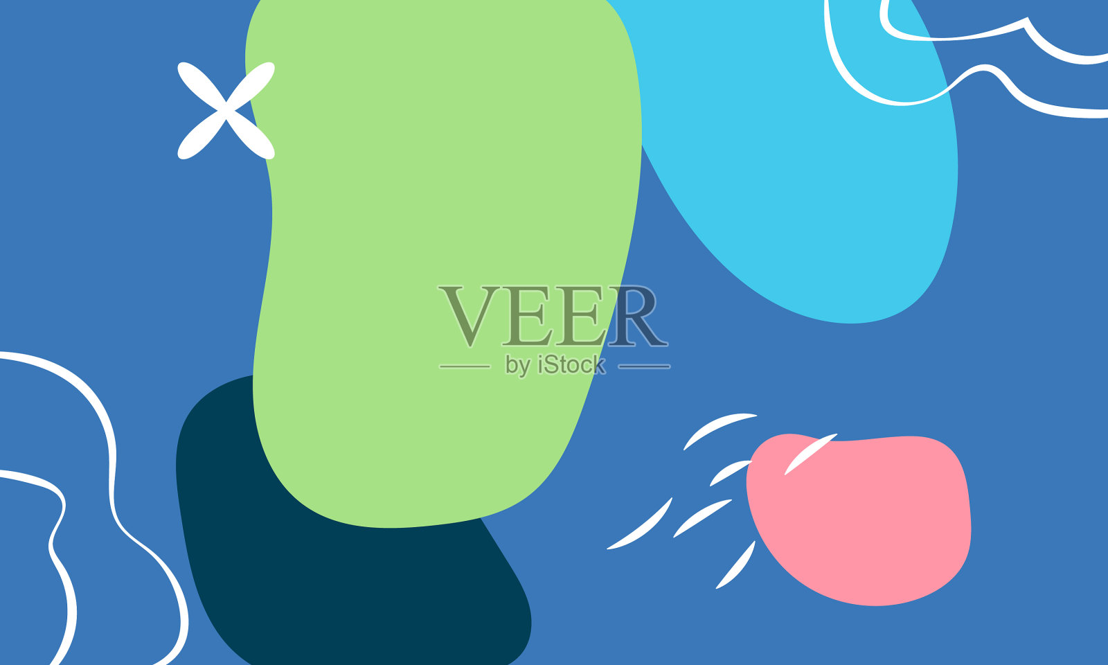 平面抽象手绘形状线条背景插画图片素材