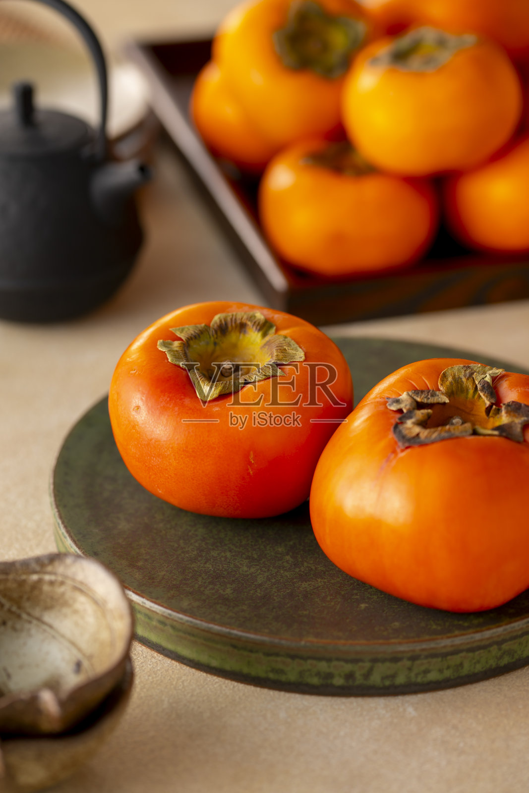 柿子，日本的柿子。照片摄影图片