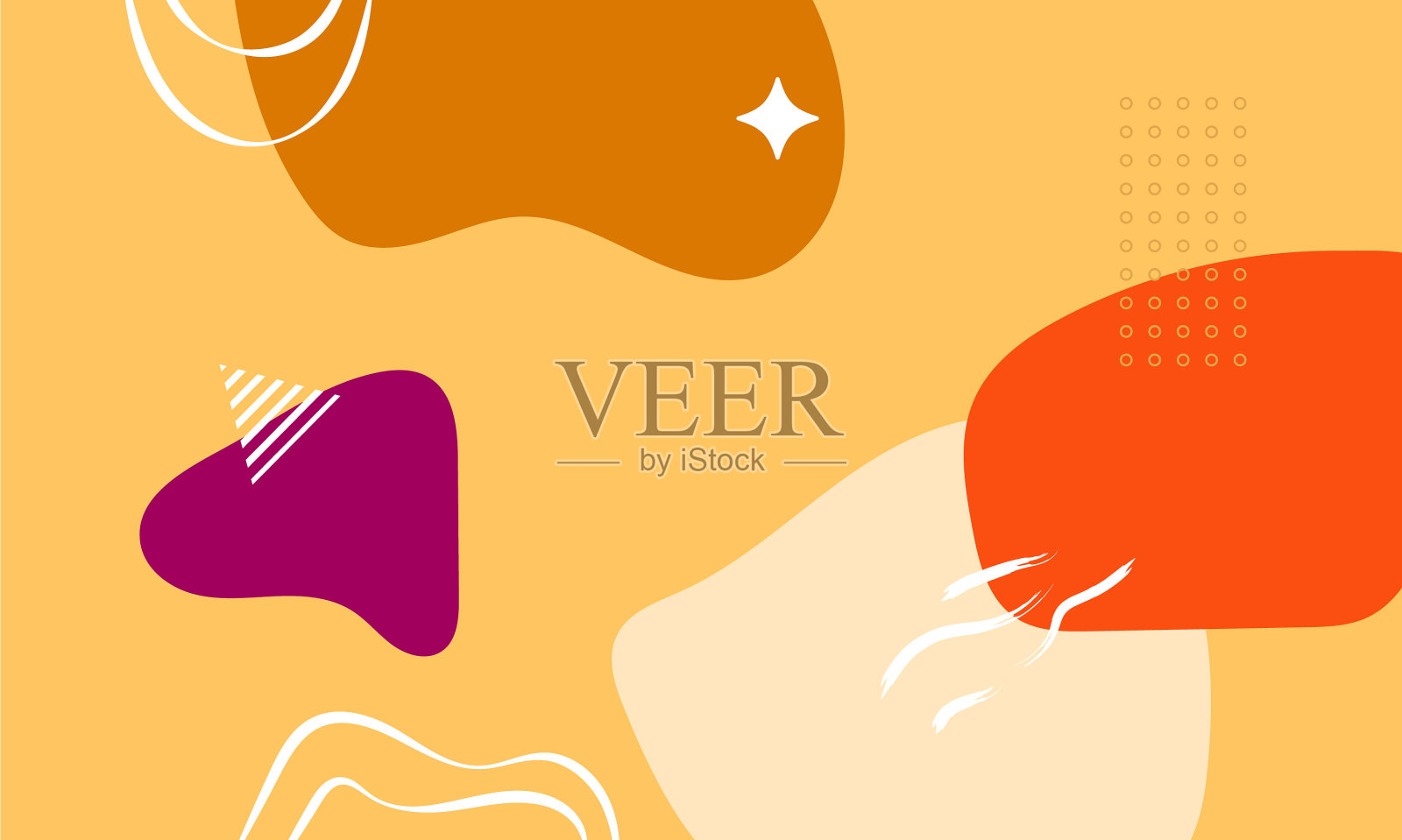 平面抽象手绘形状线条背景插画图片素材