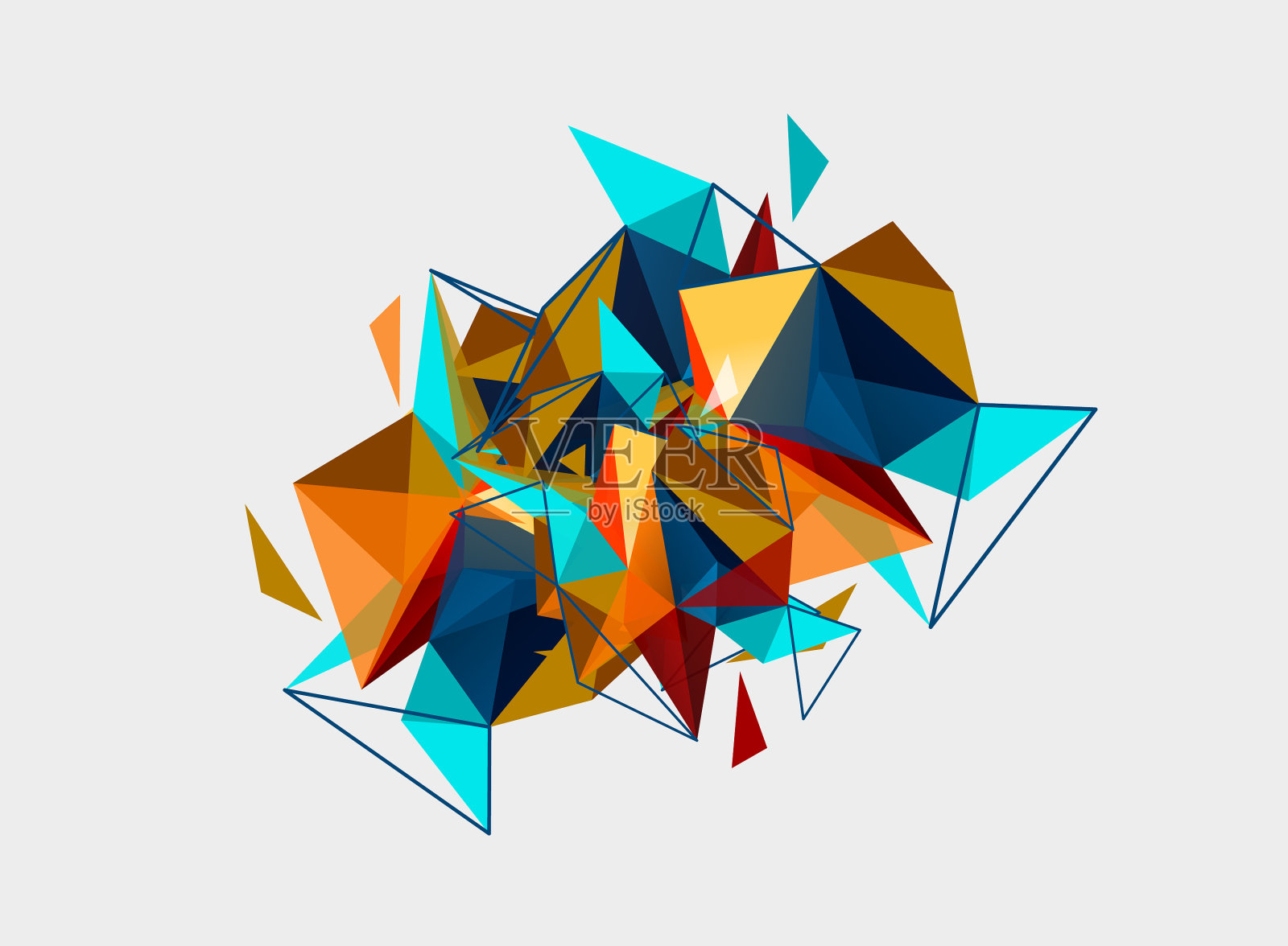 三角形马赛克组成几何抽象插画图片素材