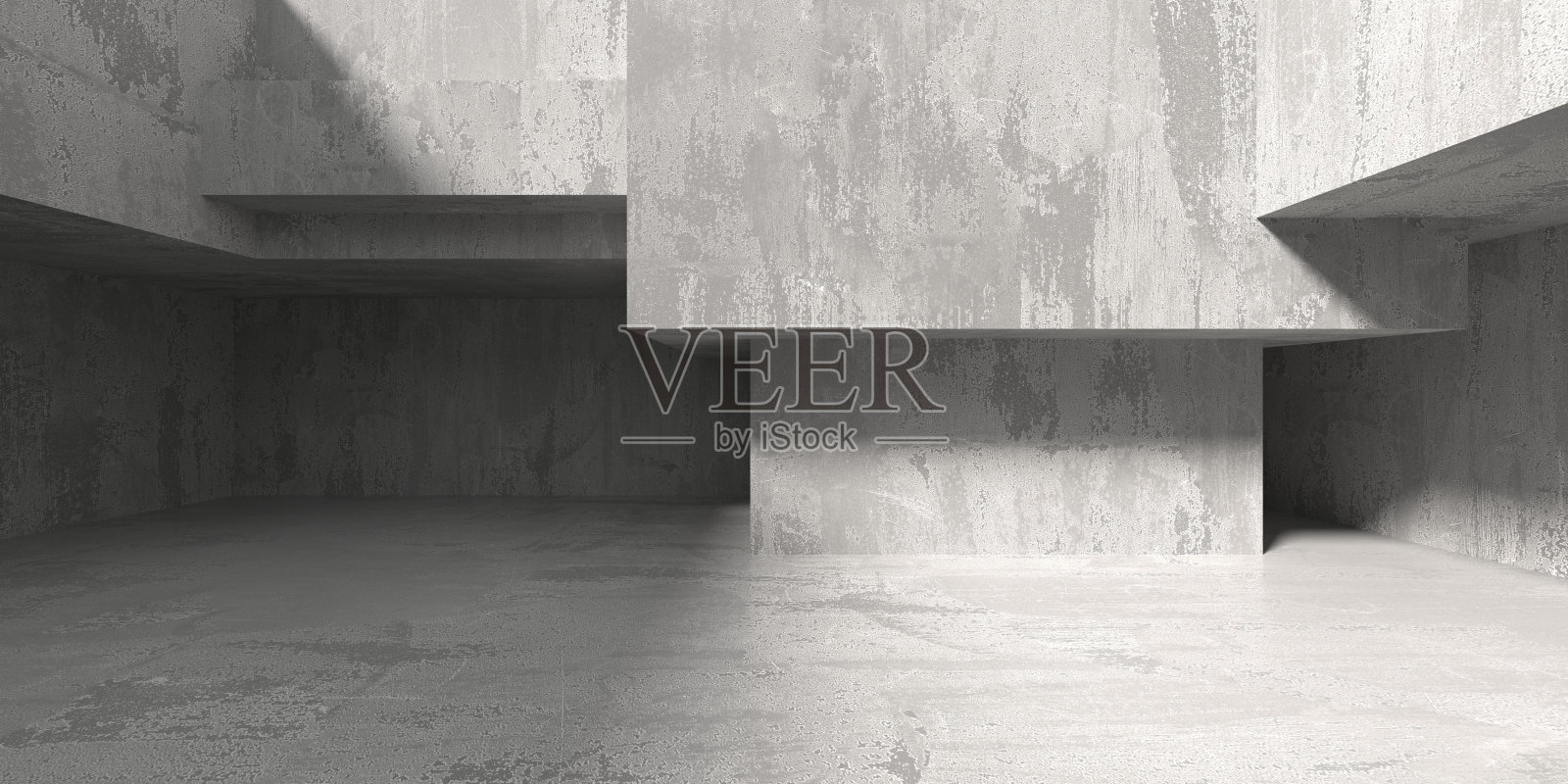 抽象建筑内部背景。现代混凝土房照片摄影图片