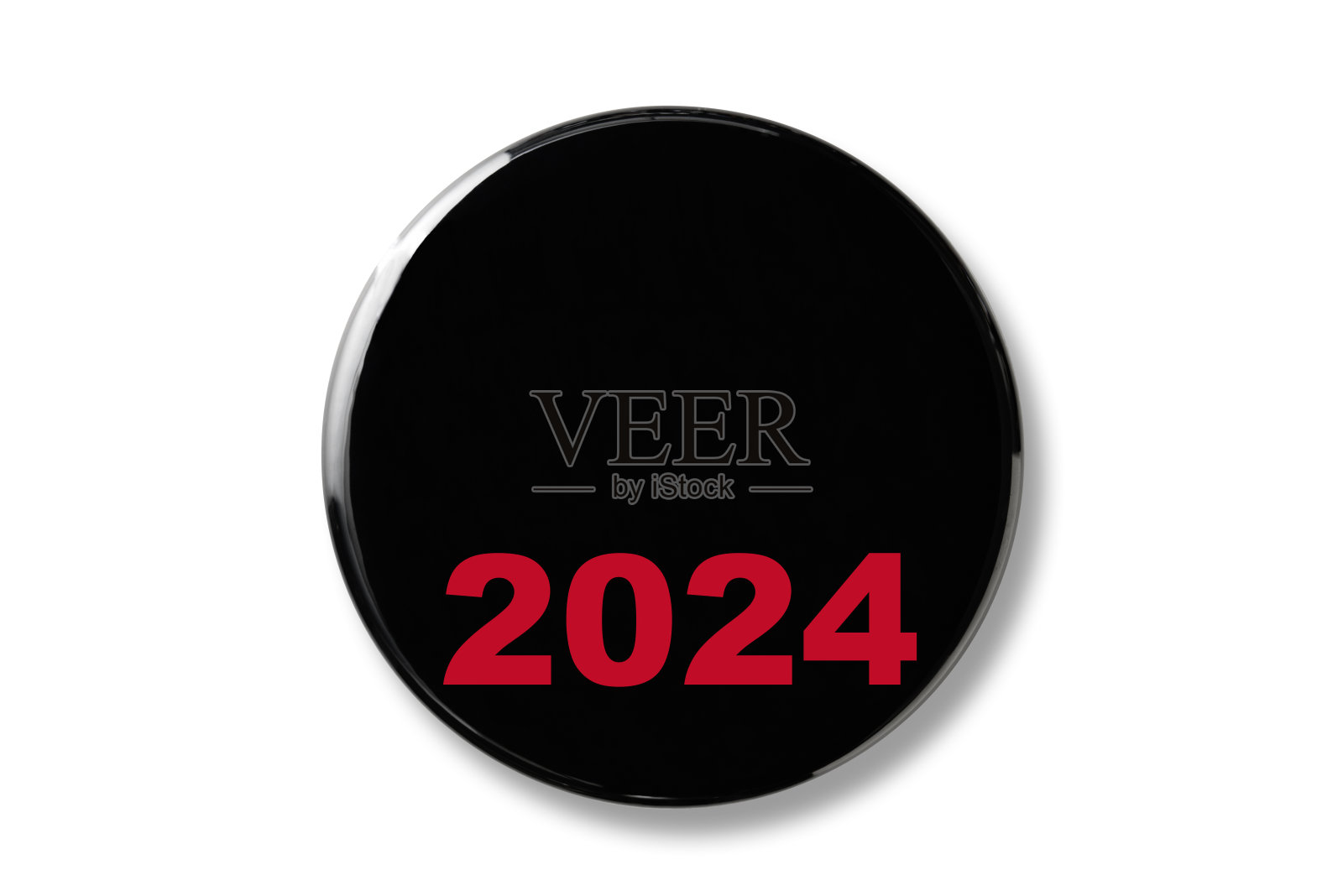 2024年白色背景黑色徽章的单独镜头照片摄影图片