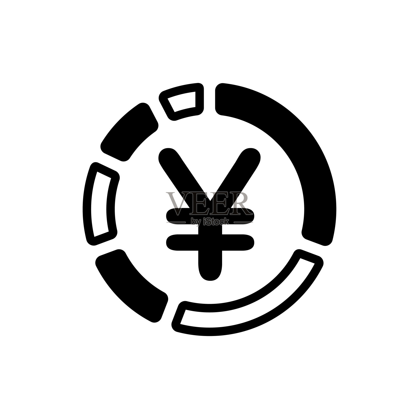 股票资产组合图标插画（日元）插画图片素材