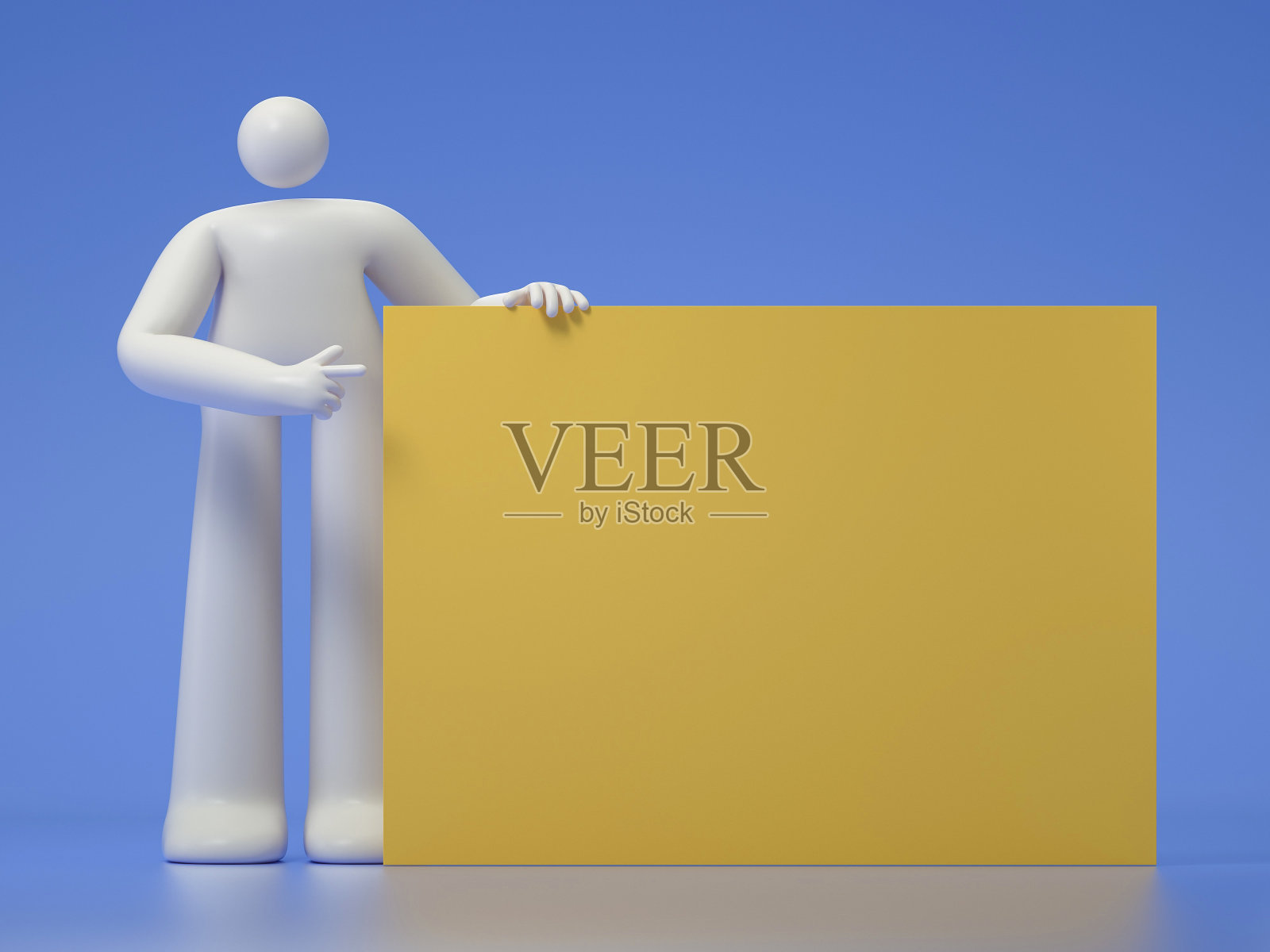 一个3D卡通人物的空白板照片摄影图片