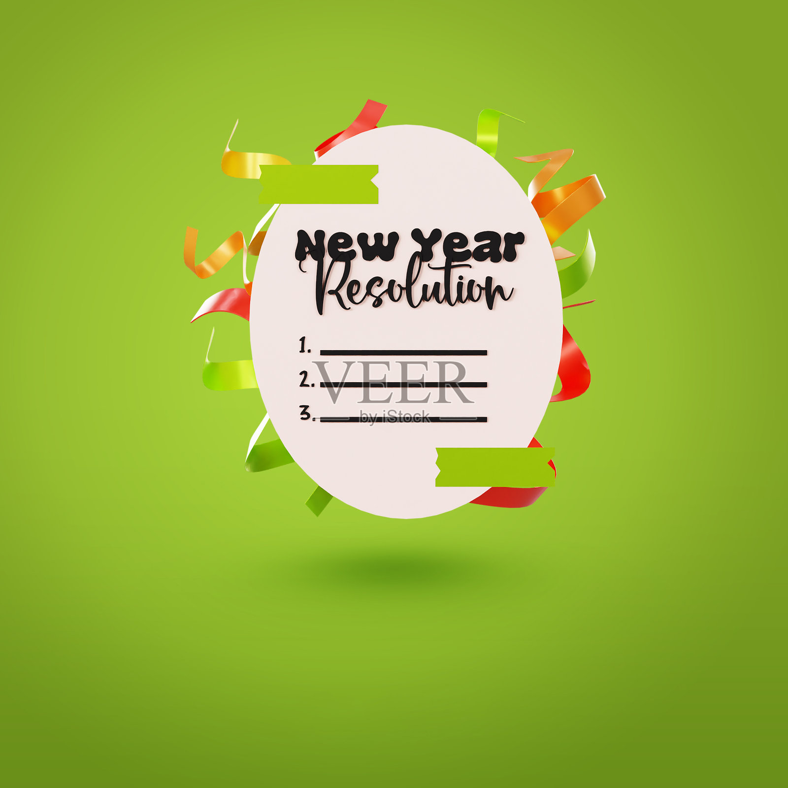 3D新年决心记事本照片摄影图片