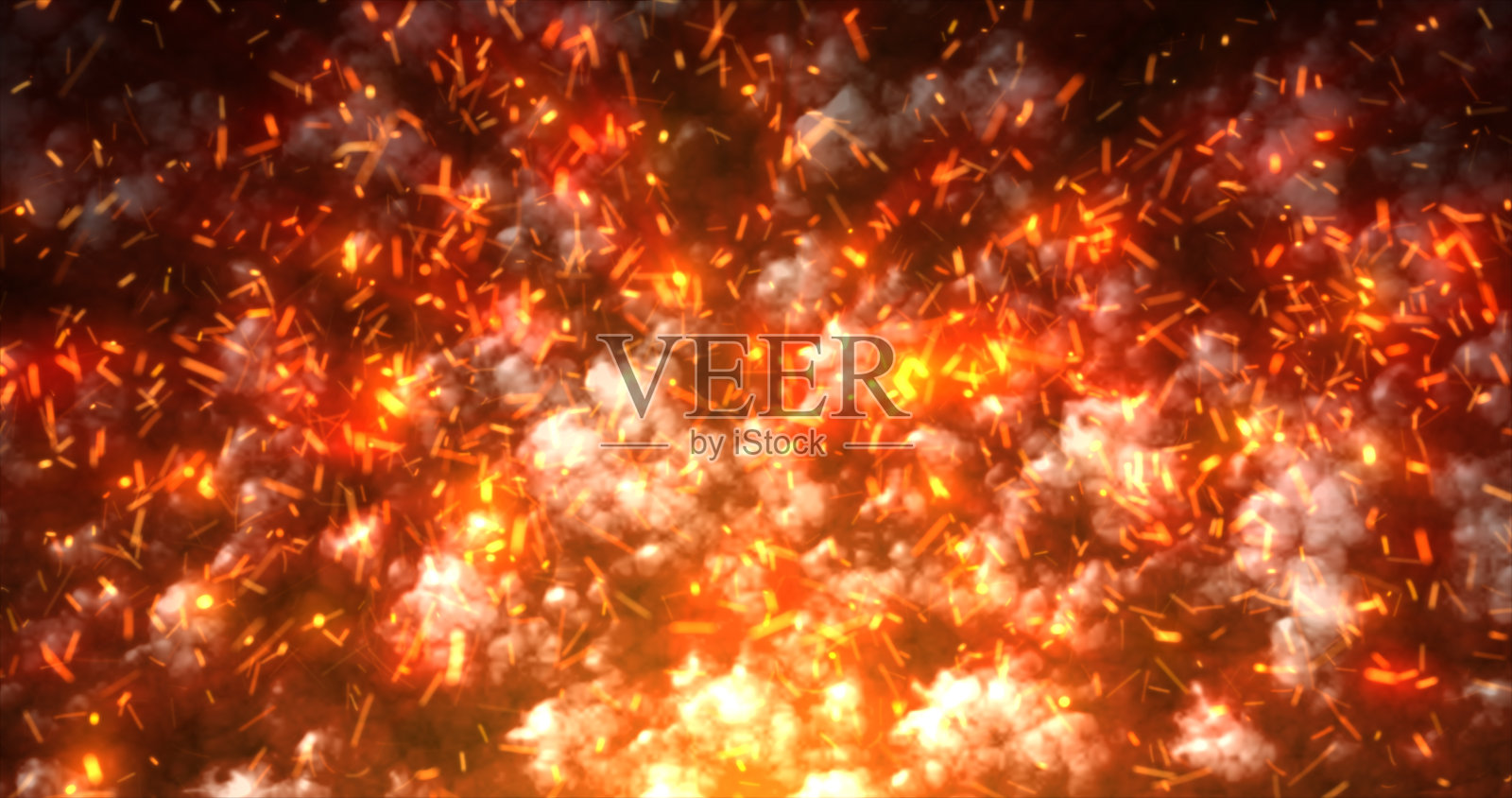 抽象橙色发光烟从营火和飞行明亮的火花背景照片摄影图片