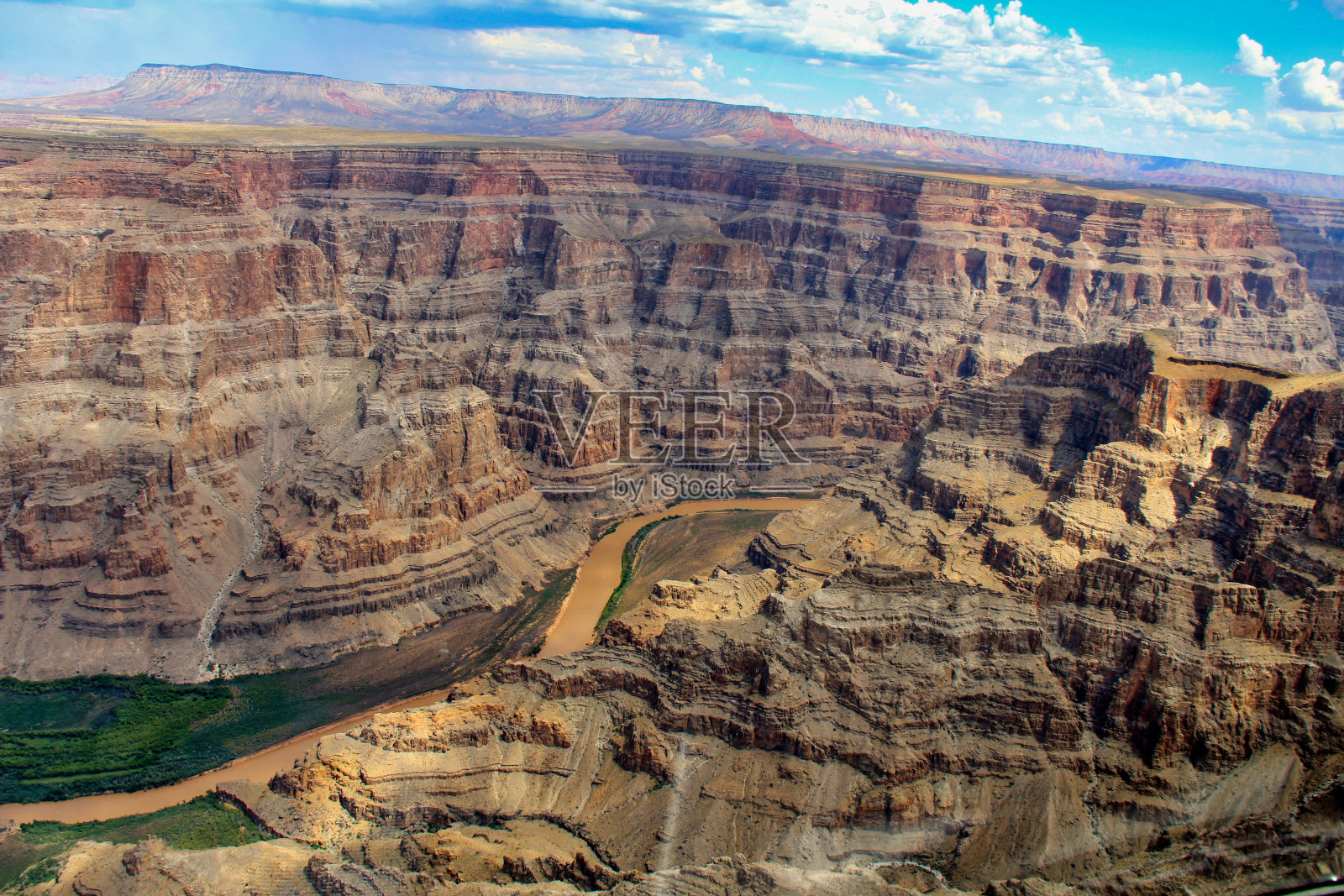 大峡谷。峡谷和科罗拉多河的全景。亚利桑那州照片摄影图片