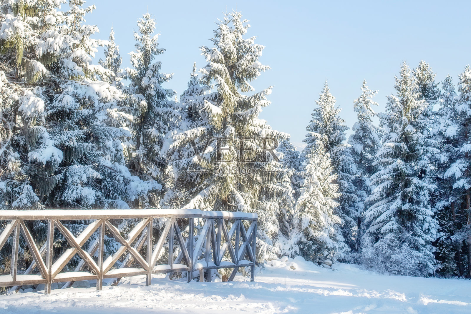 滑雪胜地班斯科，保加利亚，冬季桥景照片摄影图片
