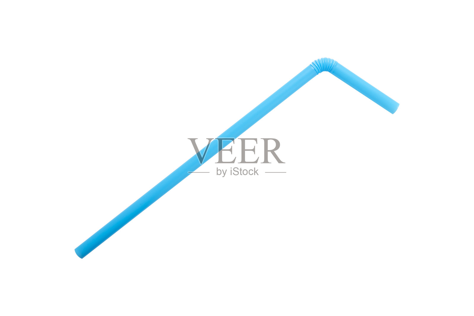 白色背景上的蓝色稻草照片摄影图片