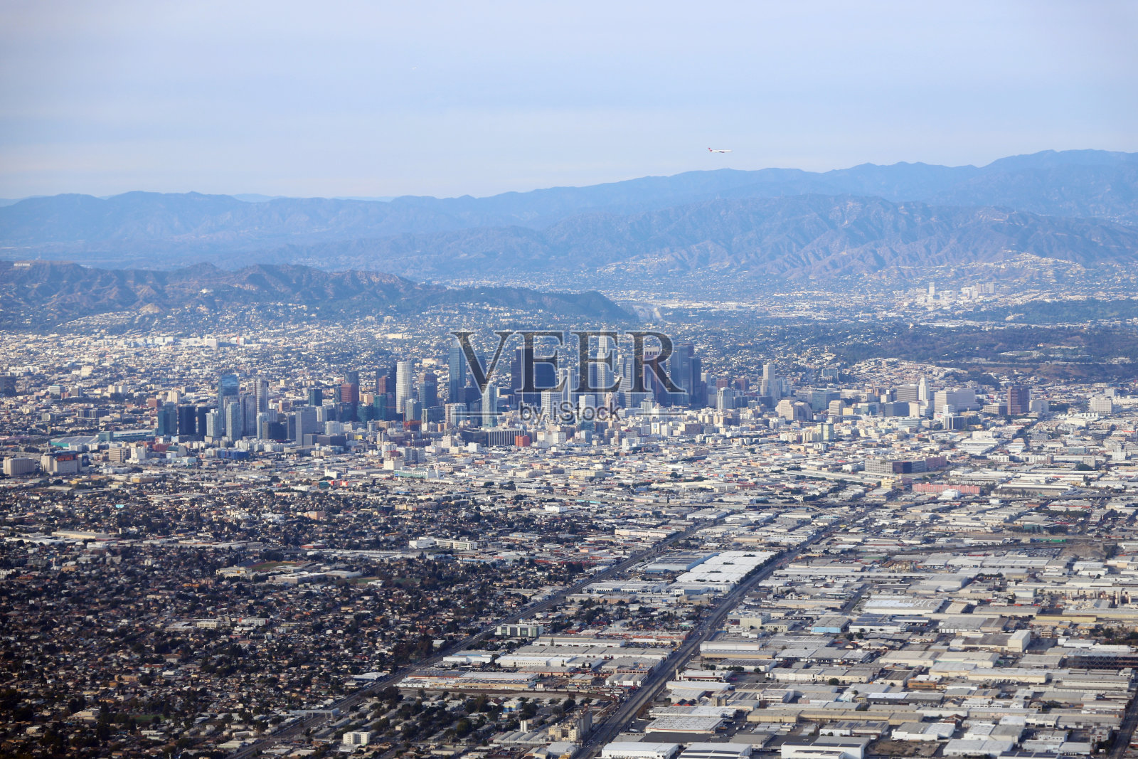 洛杉矶市中心的航拍照片照片摄影图片