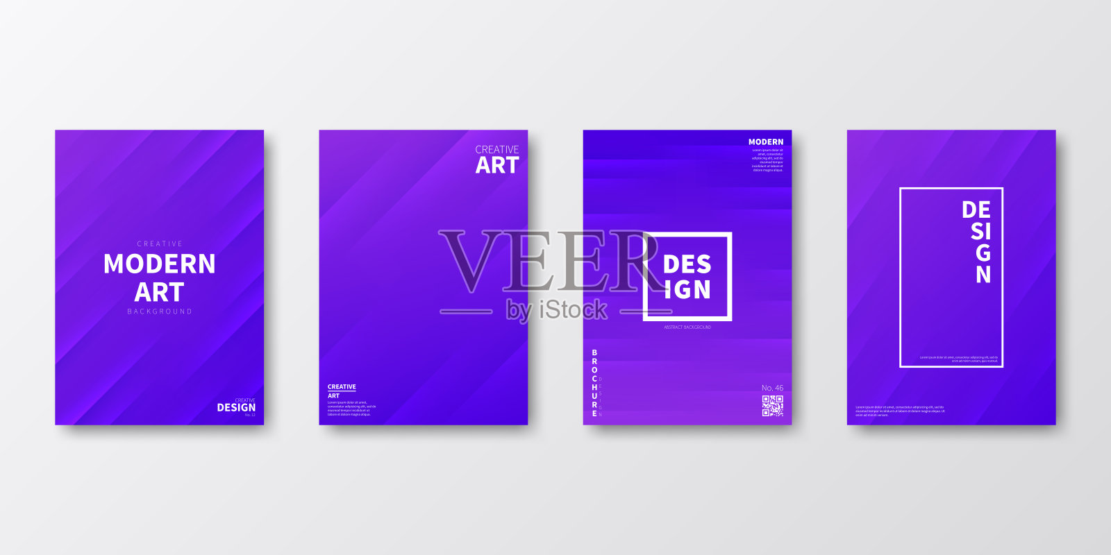 宣传册模板排版，紫色封面设计，商业年报，传单，杂志插画图片素材