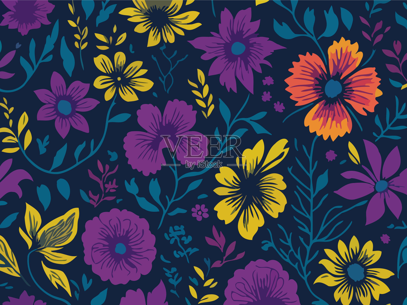 自然启发的抽象设计插画图片素材