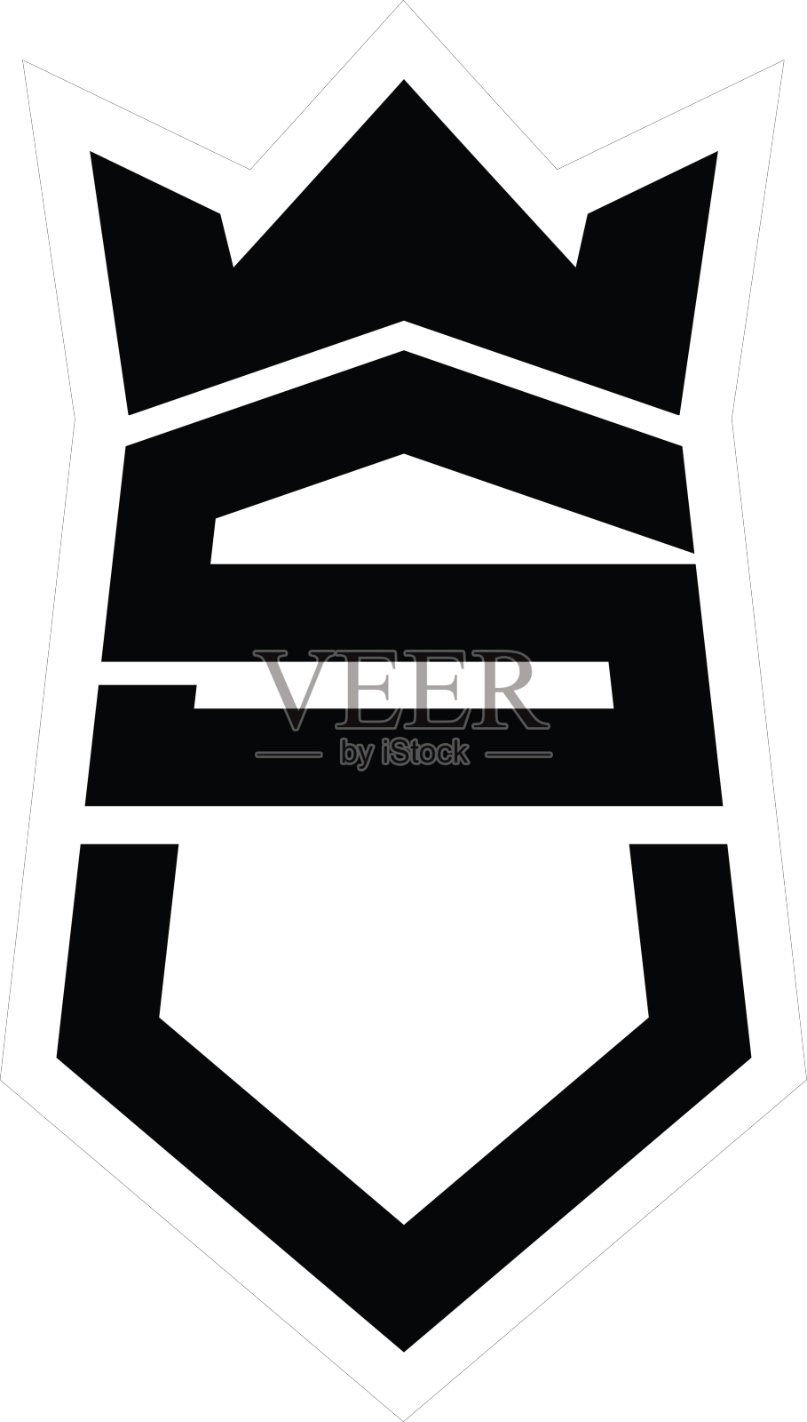 苏字母标志字母组合六角形盾形起来设计元素图片