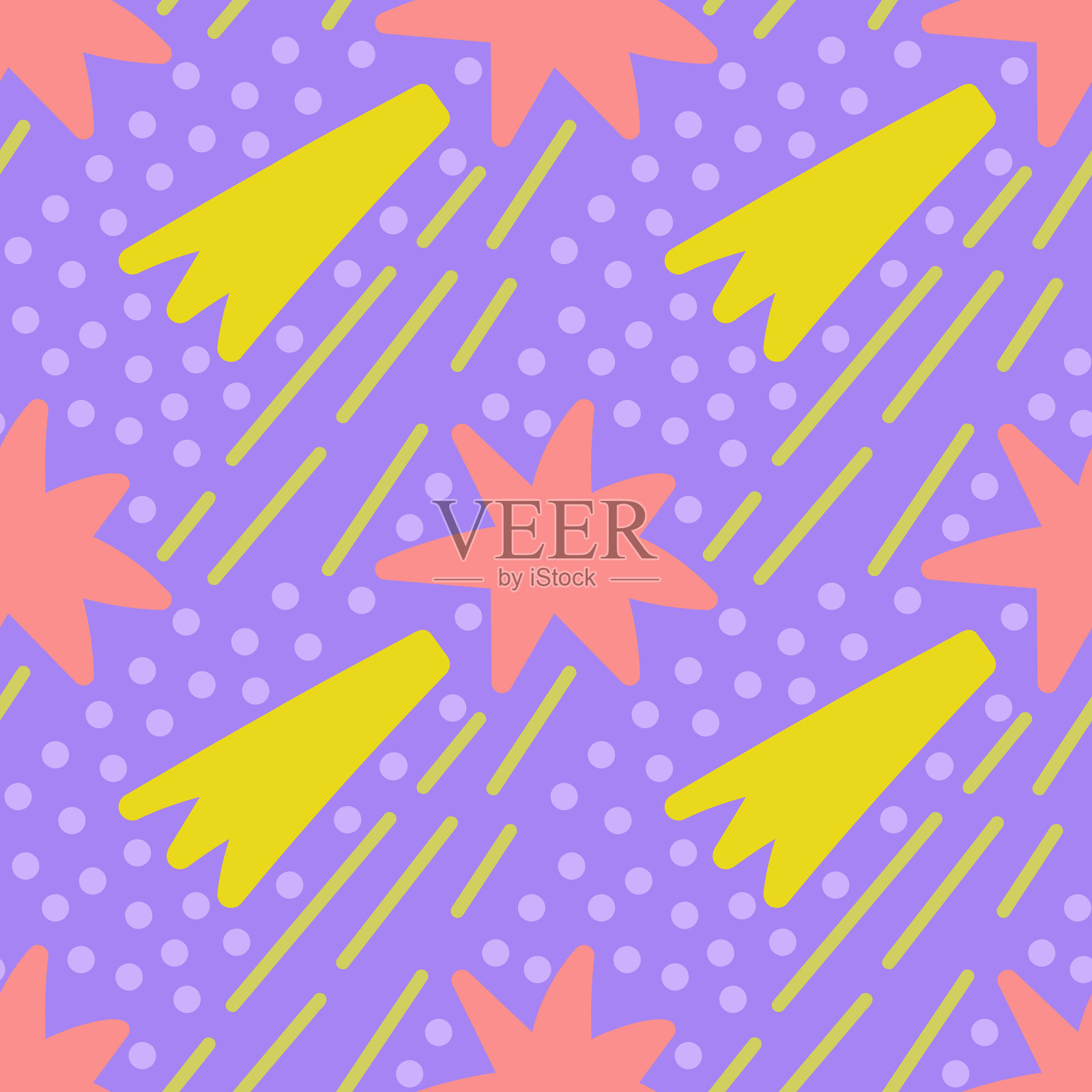 抽象塑造现代的图案。手绘矢量插图。时髦的流星无缝图案插画图片素材