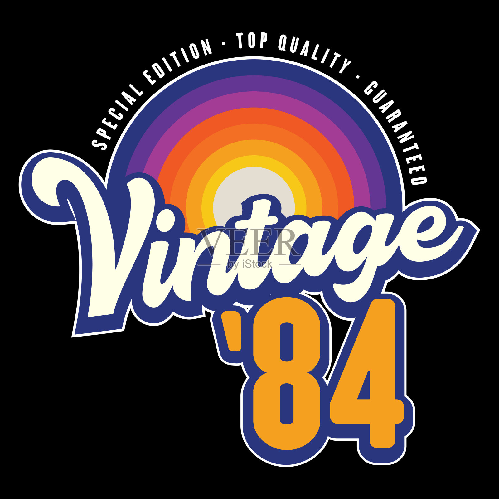 复古生于1984年，80年代复古日落风格40岁生日矢量插图衬衫和生日礼物，为她和他。插画图片素材