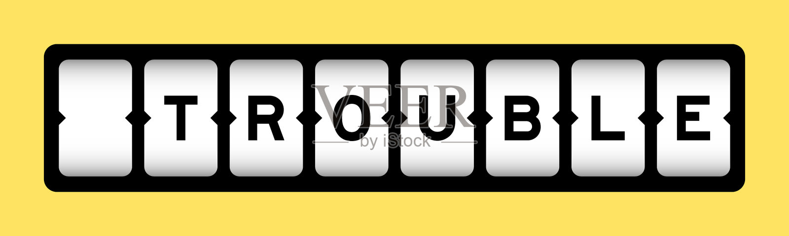 黑色文字麻烦槽横幅与插画图片素材