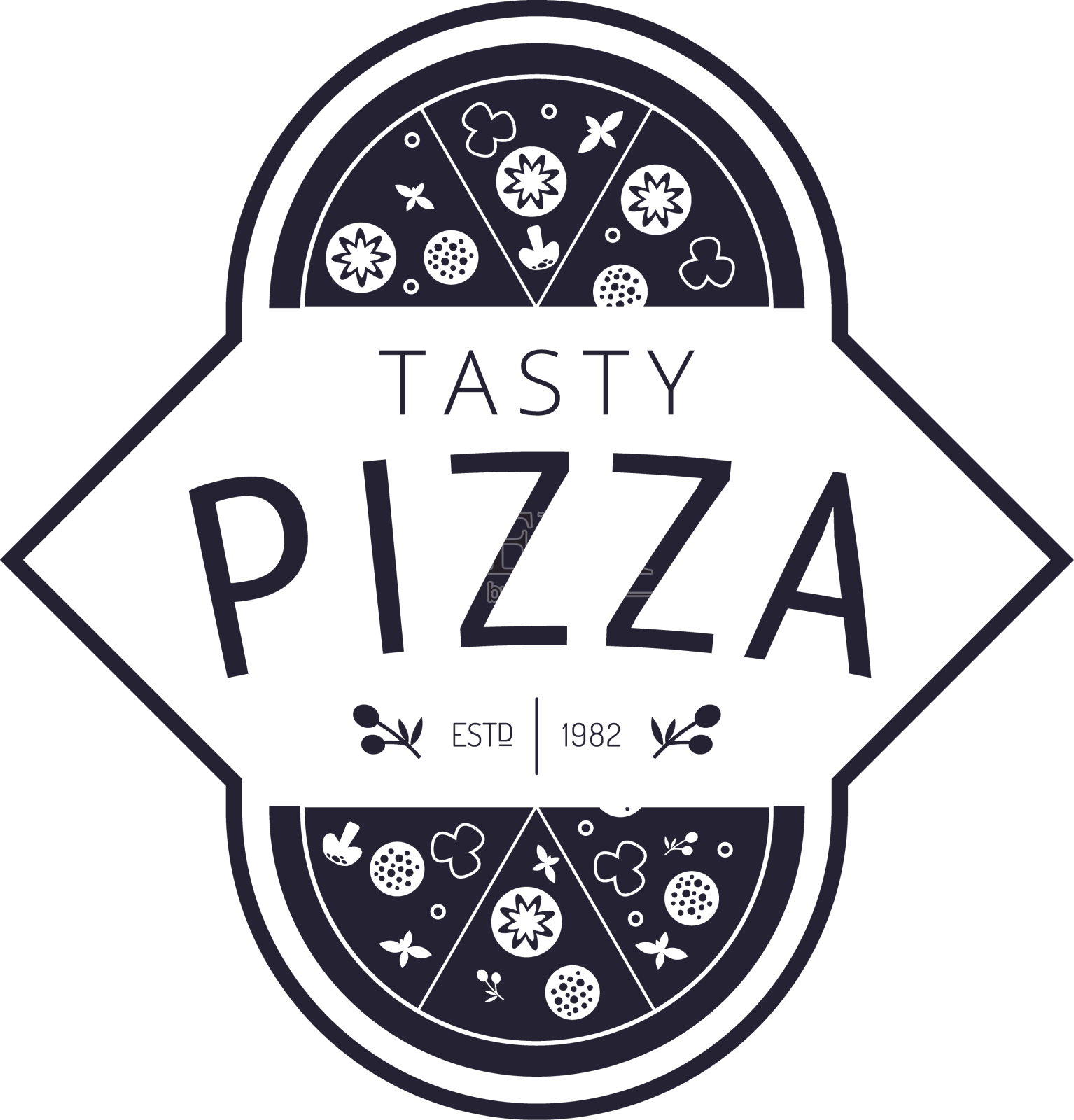 披萨的标志设计元素图片