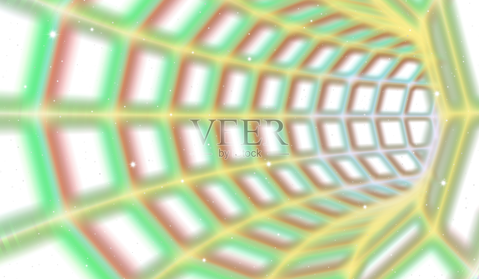 霓虹灯隧道在空间与80年代风格的激光线设计元素图片