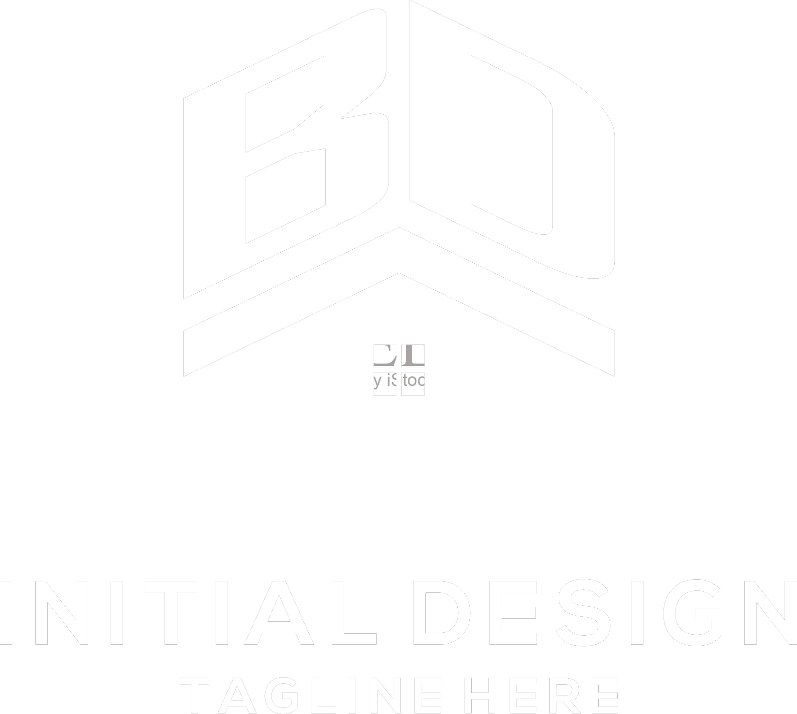 最初的bd标志与抽象的家庭屋顶简单设计元素图片