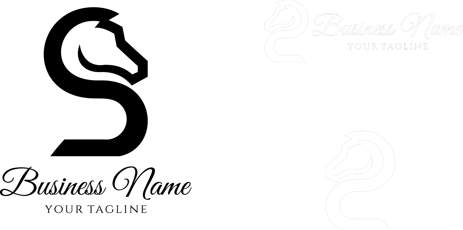 多边形马头标志模板设计元素图片